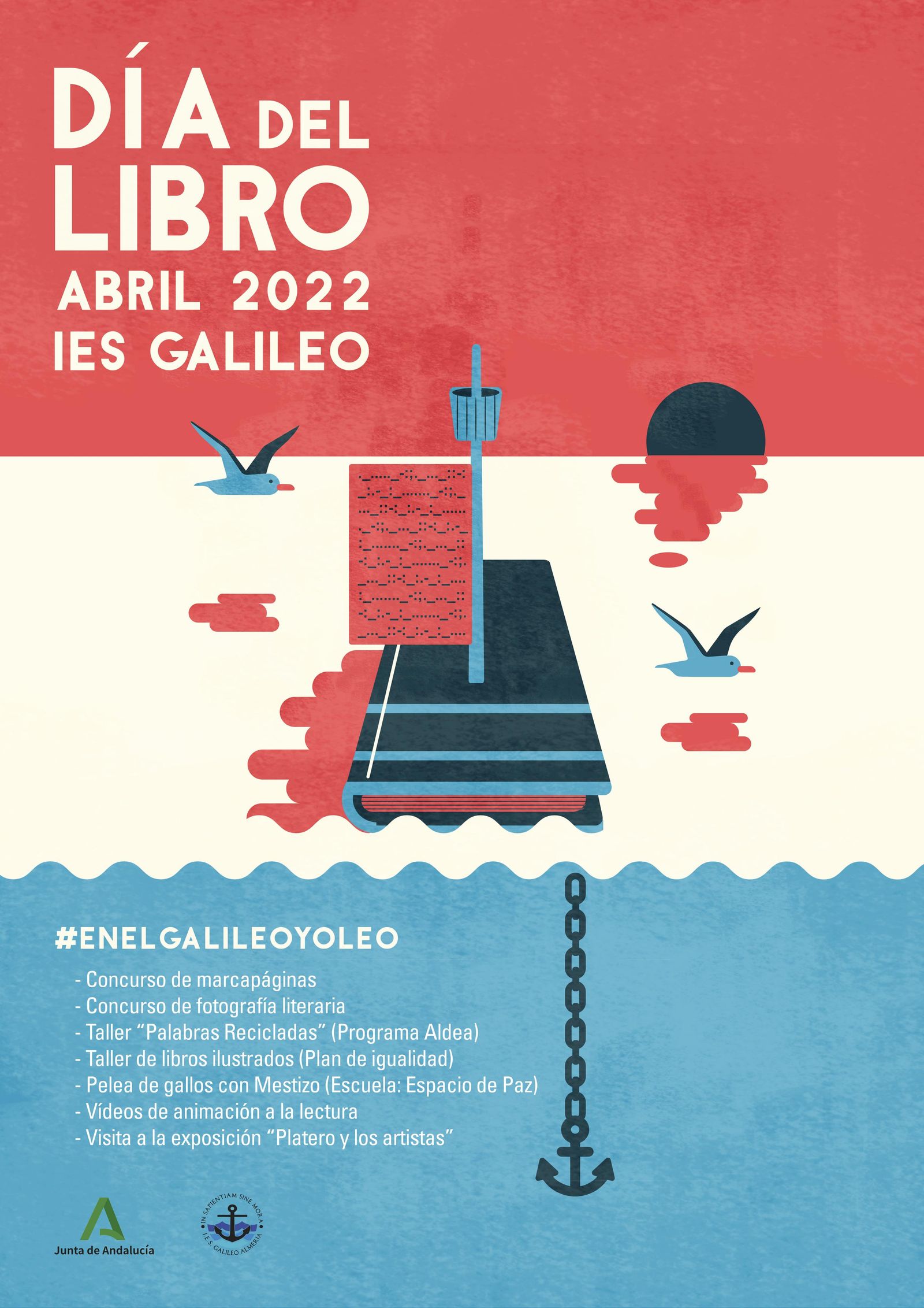 Cartel de las actividades del Día del Libro en el IES Galileo.