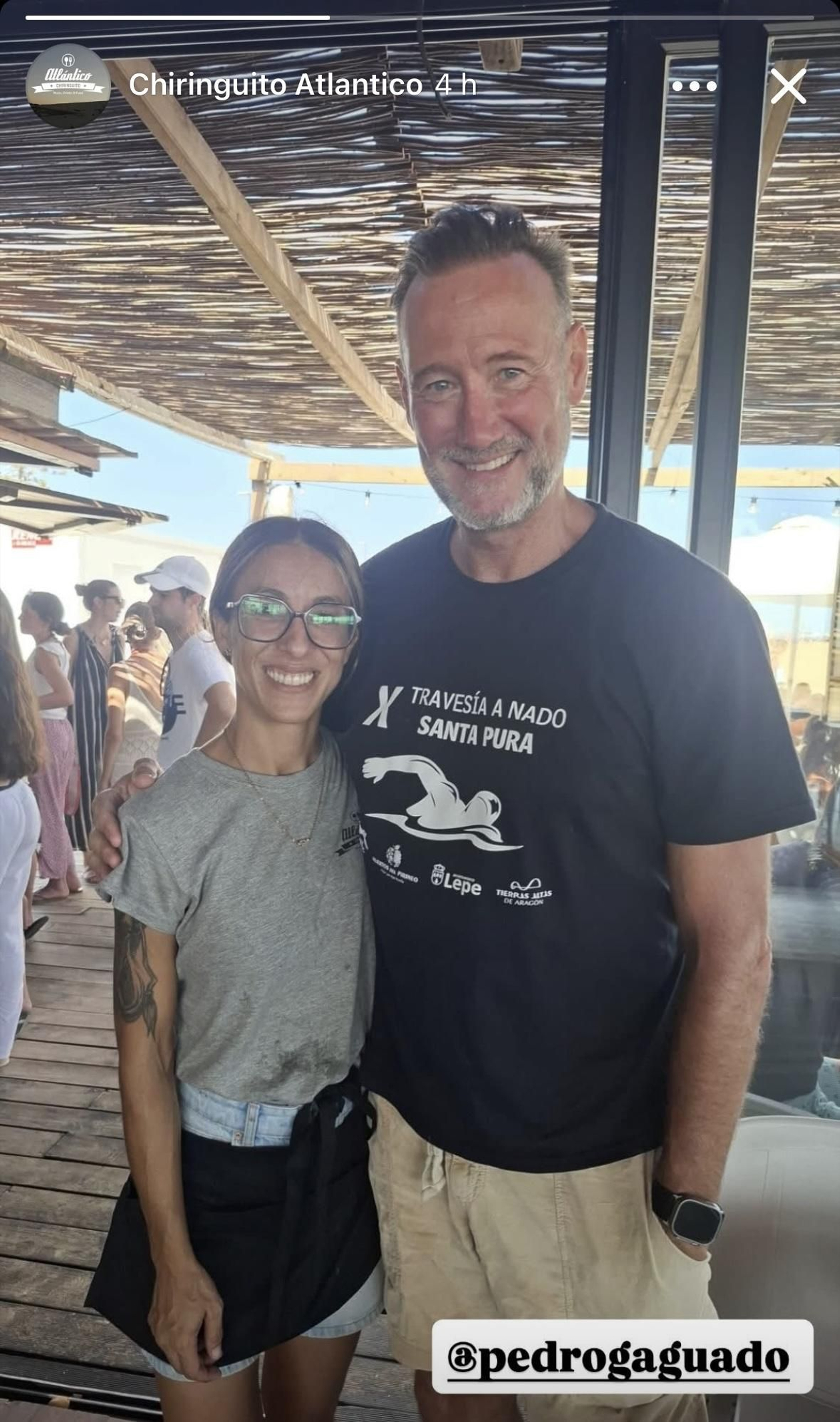 Pedro García Aguado en el Chiringuito Atlántico de La Antilla