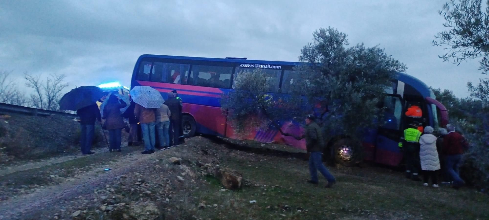 Pasajeros del autobús siniestrado.