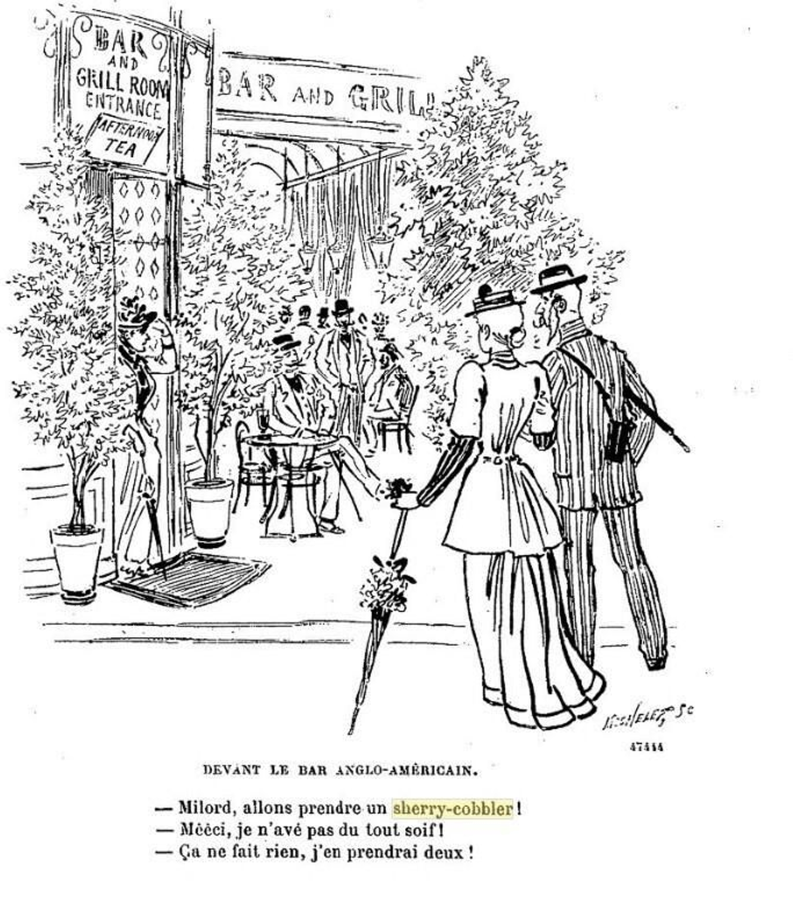 El 'sherry-gobbler' llega a París en la segunda mitad del XIX.