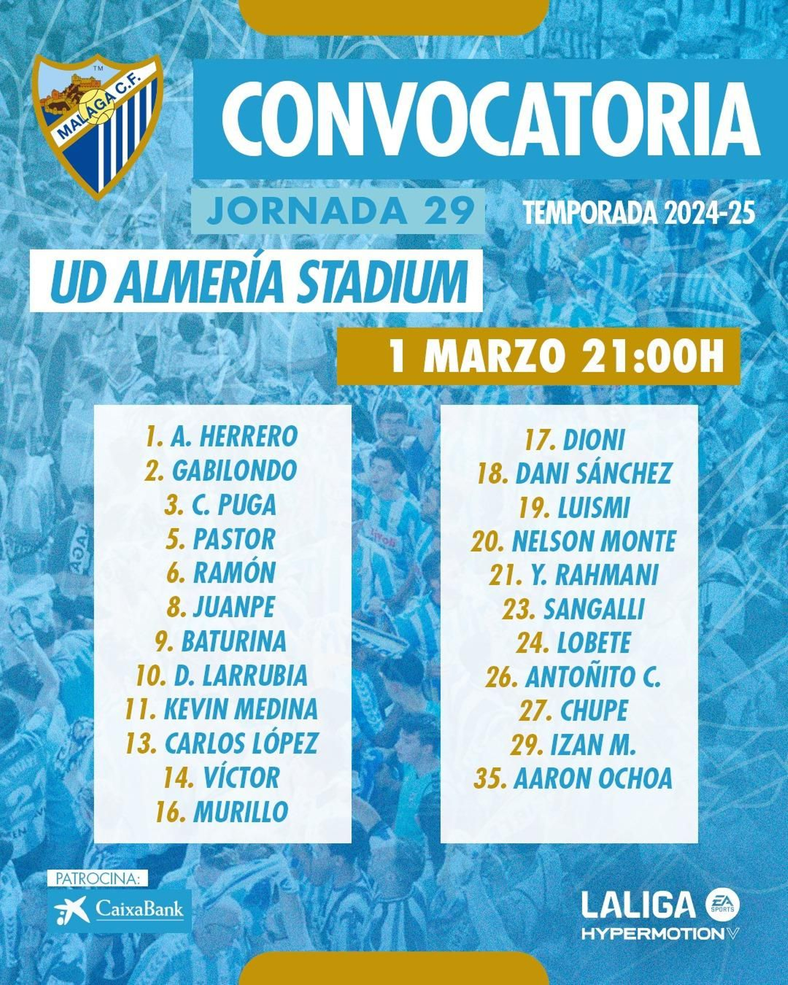 Los convocados para Almería.