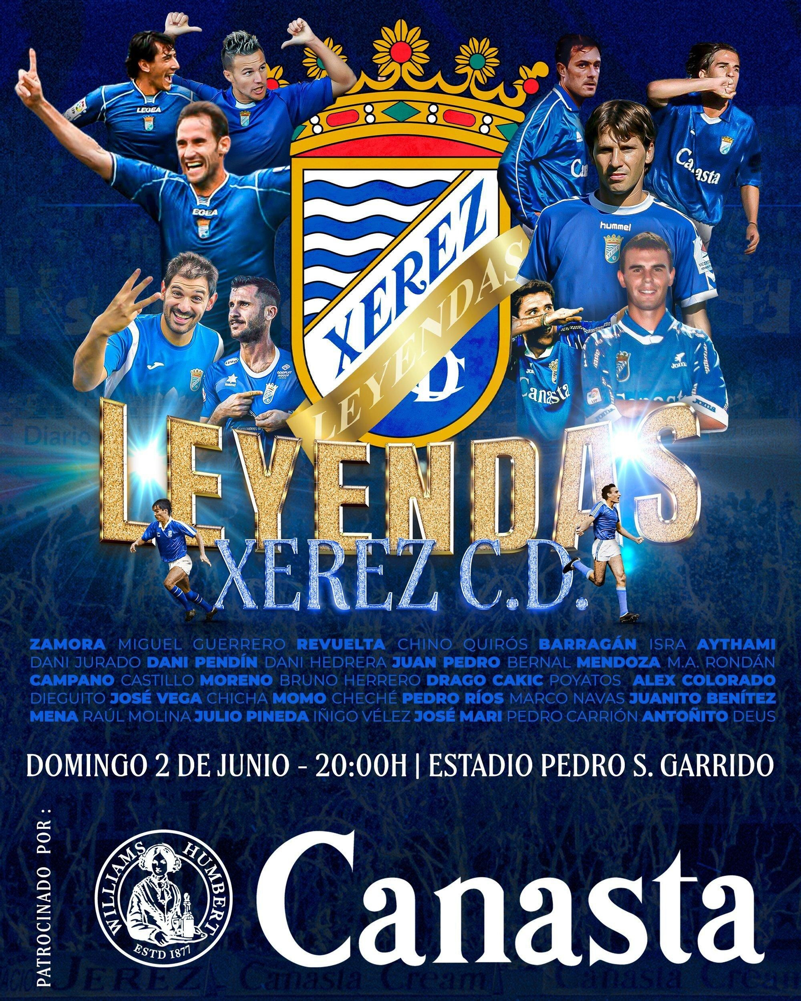 Cartel del partido entre el Xerez CD y sus leyendas.