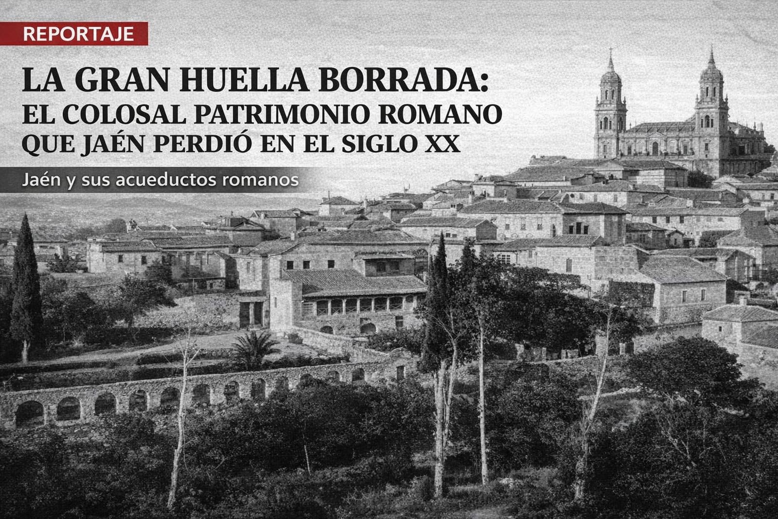 Vista del histórico Acueducto del Carmen a su paso por la Senda de los Huertos.