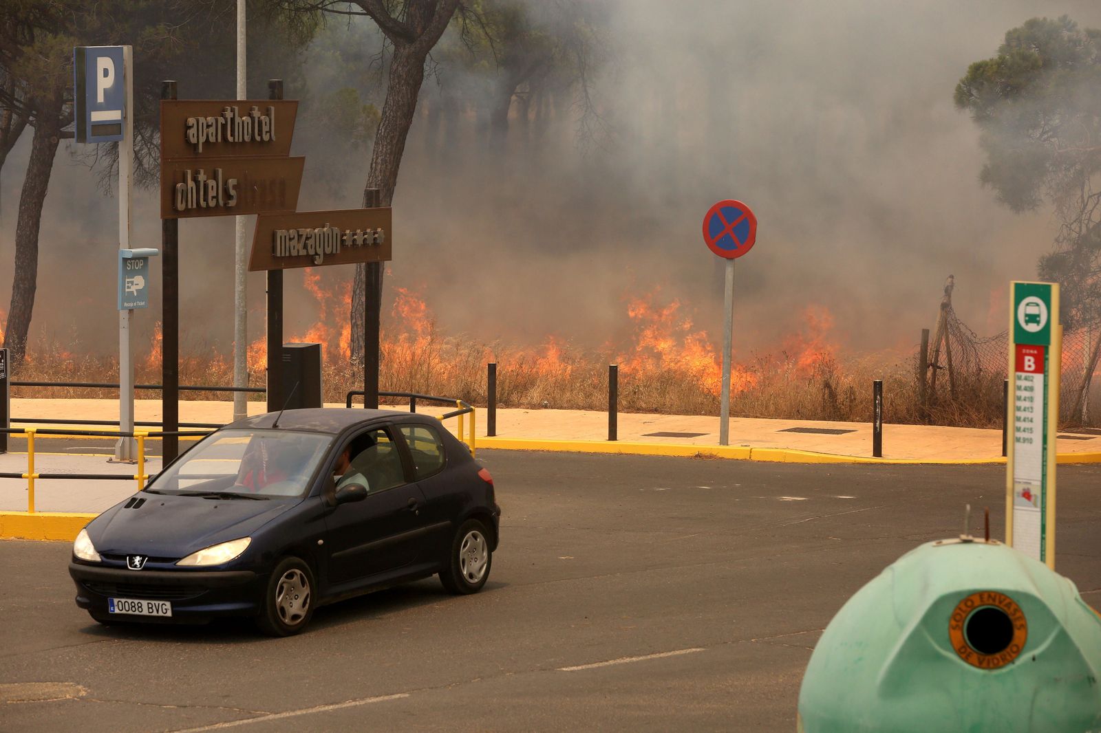Las consecuencias del incendio en Mazagón