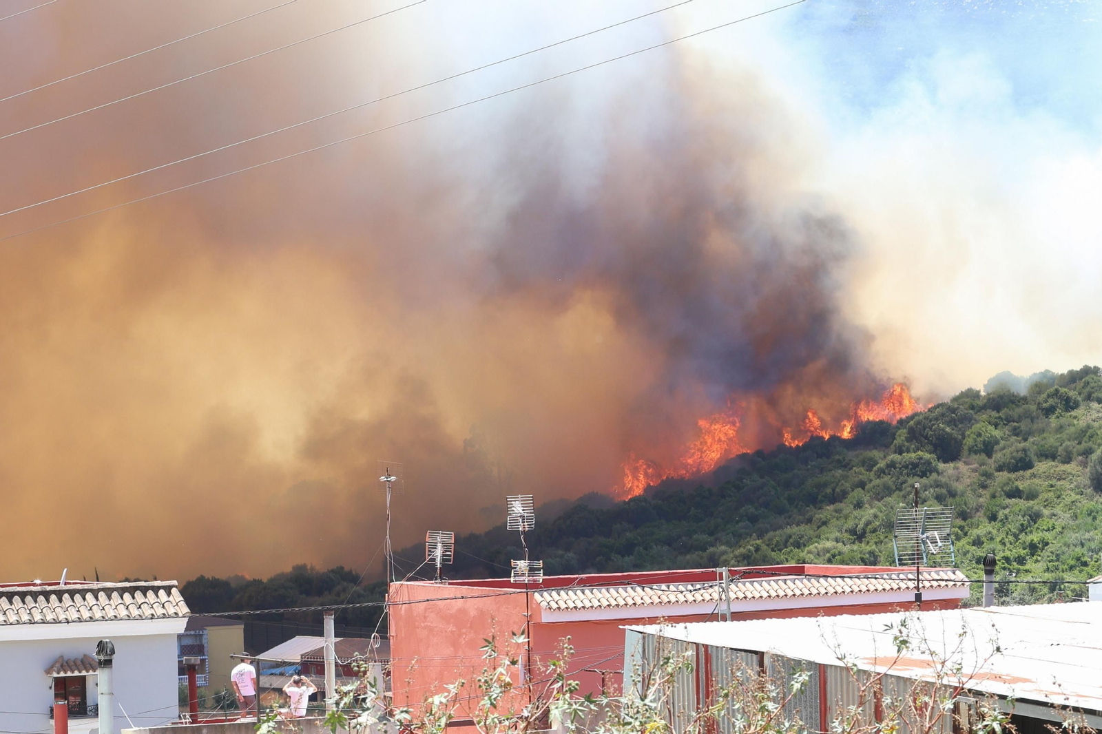 Las fotografías del incendio en el paraje de Botafuegos, en Algeciras