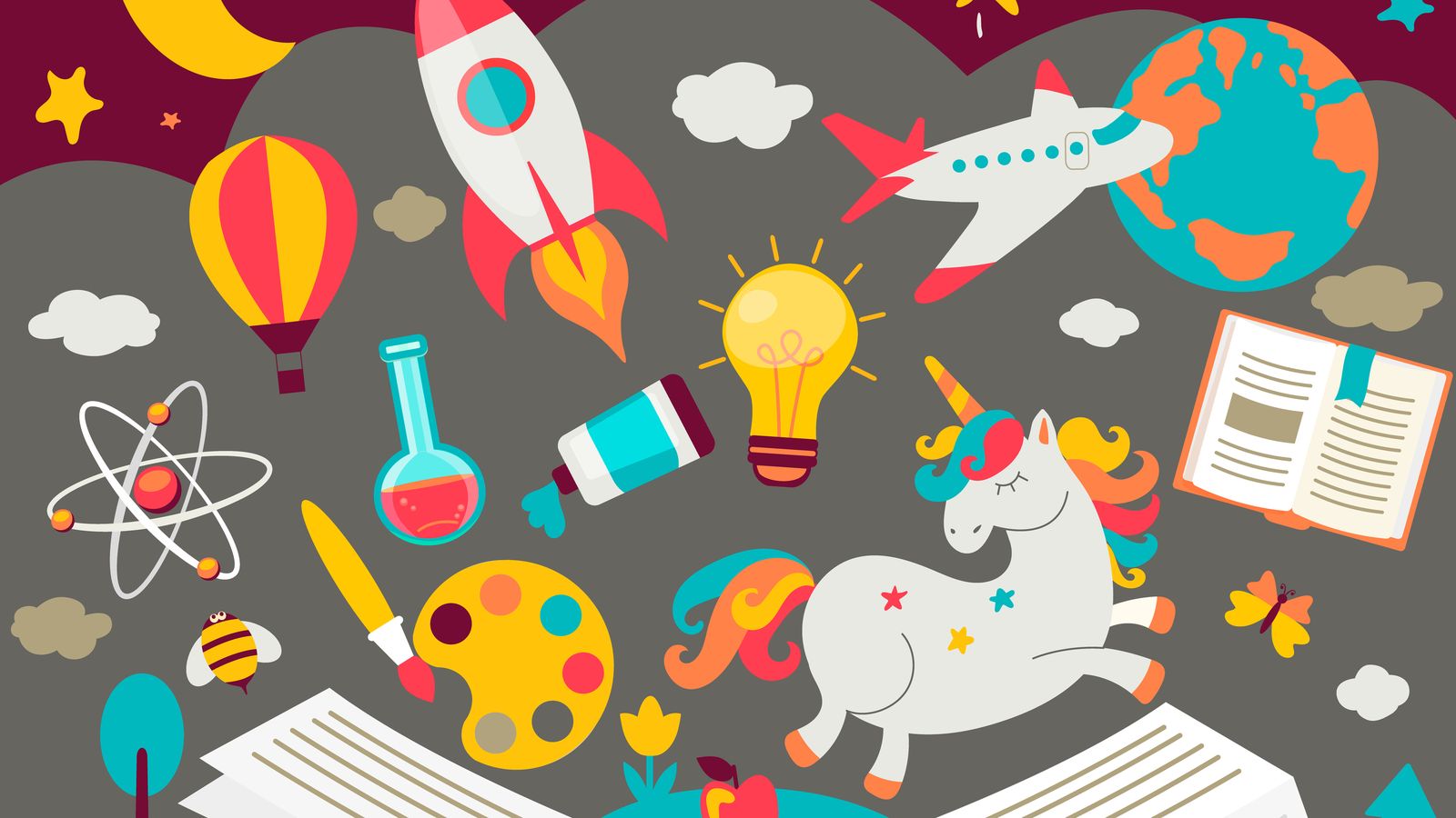 Libros y material para niños.