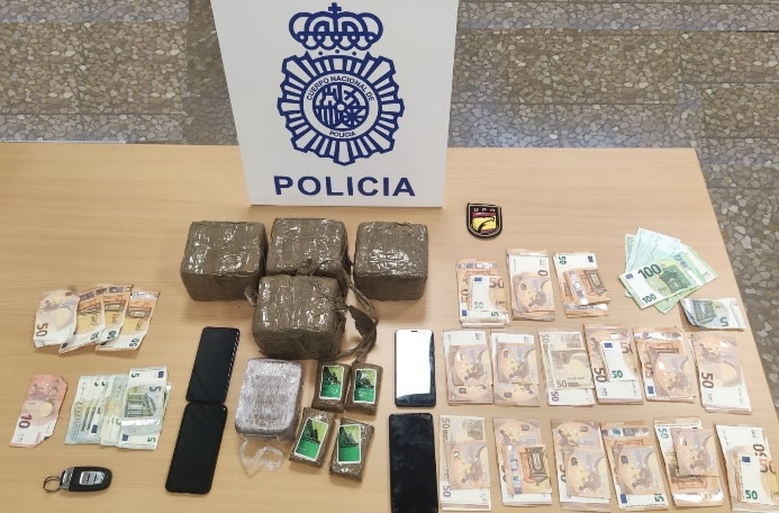 Efectos incautados por la Policía Nacional.