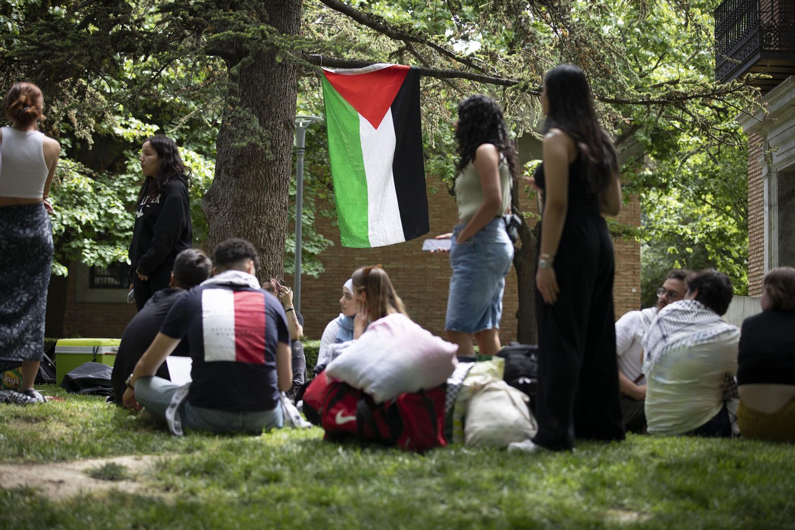 Acampada a favor de Palestina en la Universidad de Granada el pasado verano.