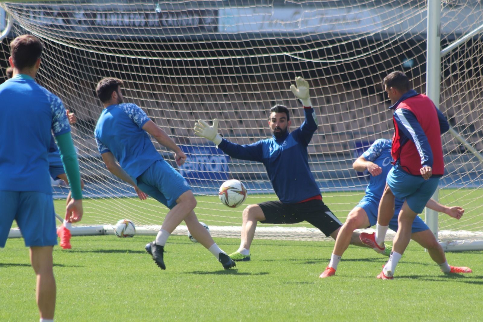 Camacho, en el entrenamiento de este jueves en Chapín.