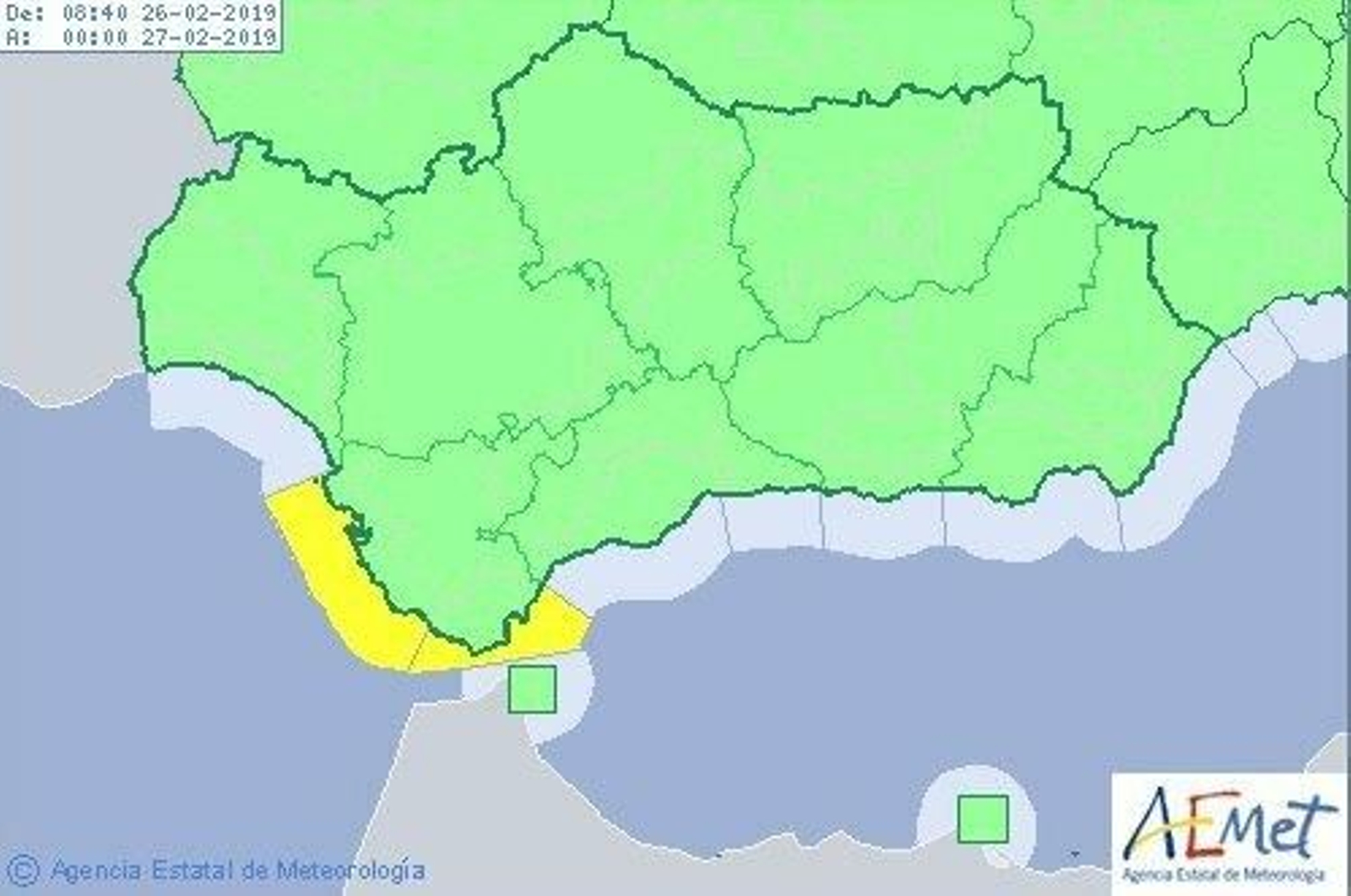Avisos de Aemet para la provincia.