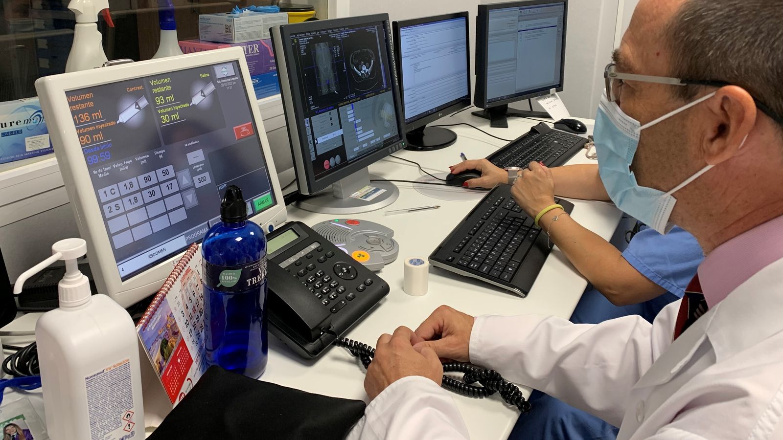 Primer paso en la zona de TAC donde se estudia la anatomía del paciente.