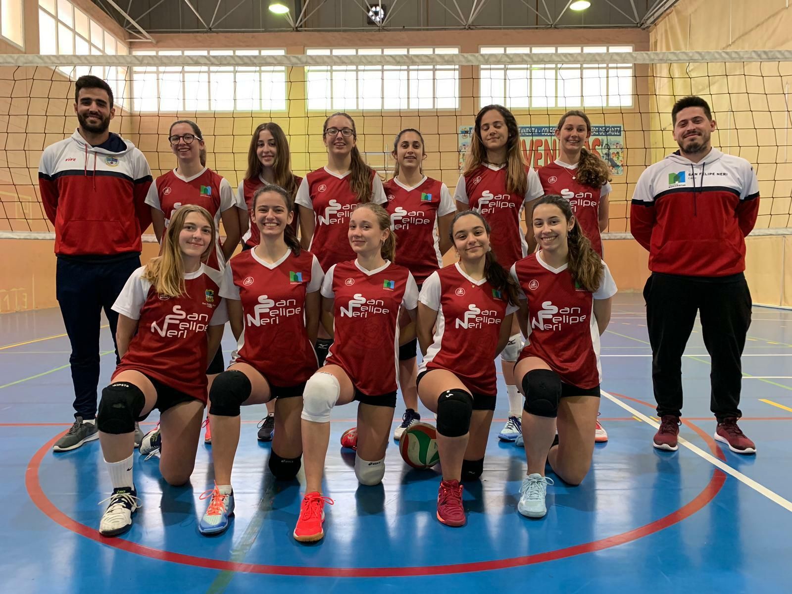 Plantilla cadete femenina del San Felipe Neri, presente en el Campeonato de Andalucía.