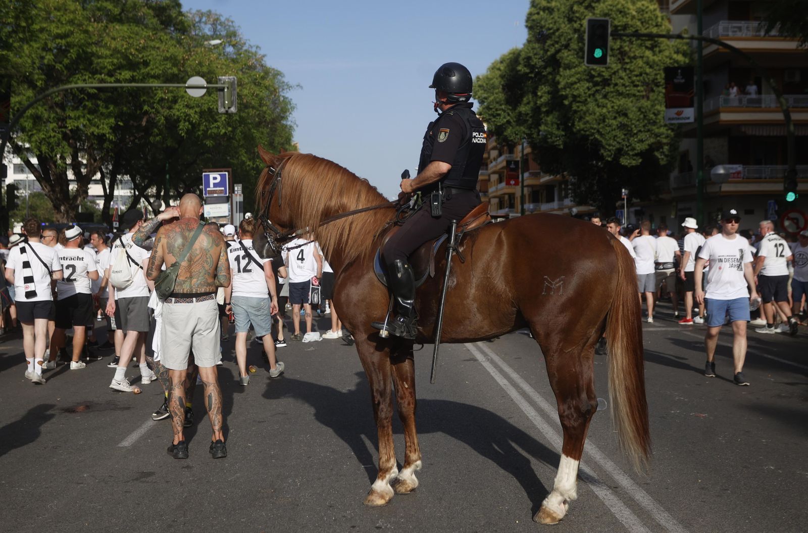 Blindaje policial en los accesos al Sánchez Pizjuan