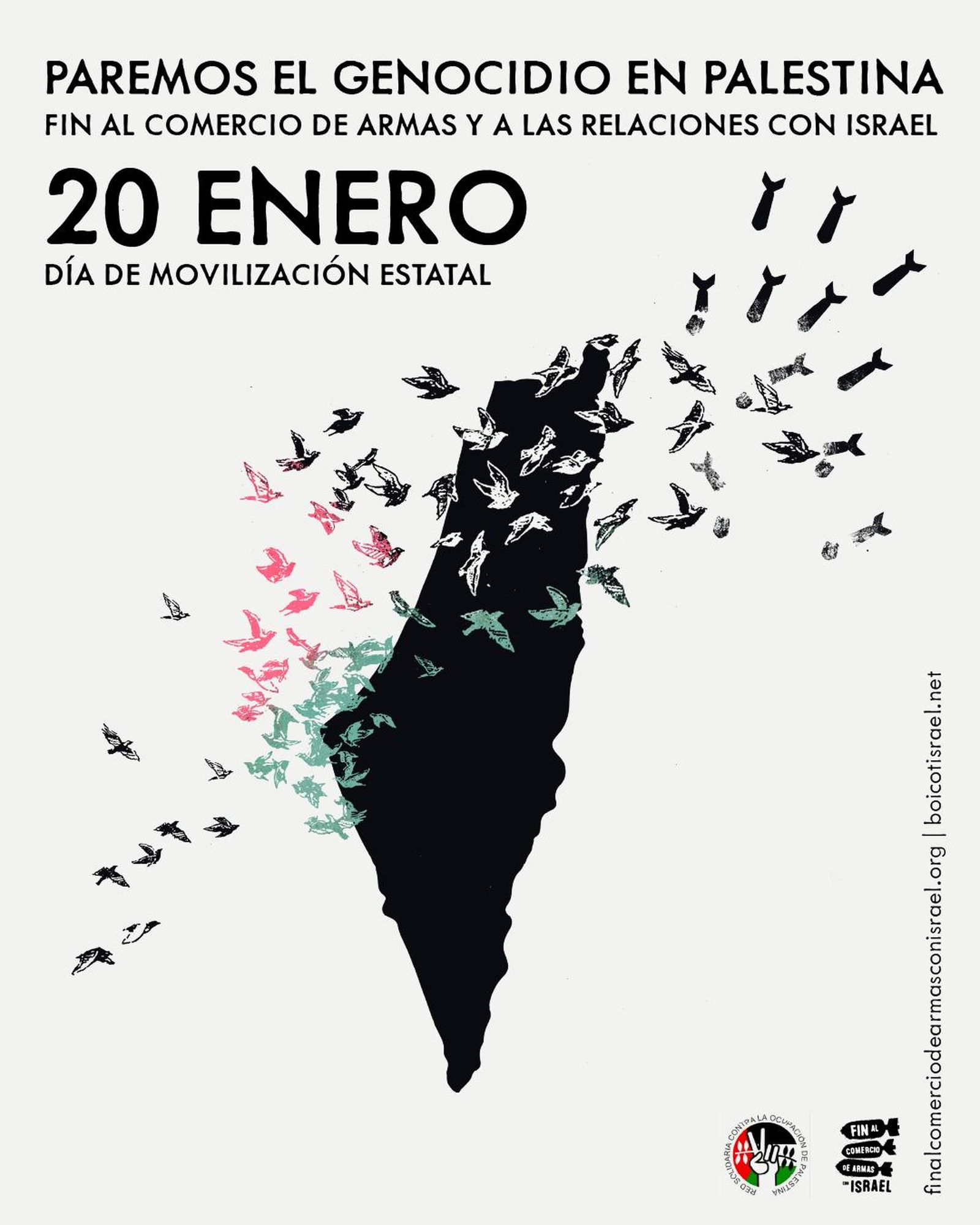 Cartel de la manifestación a favor de Palestina