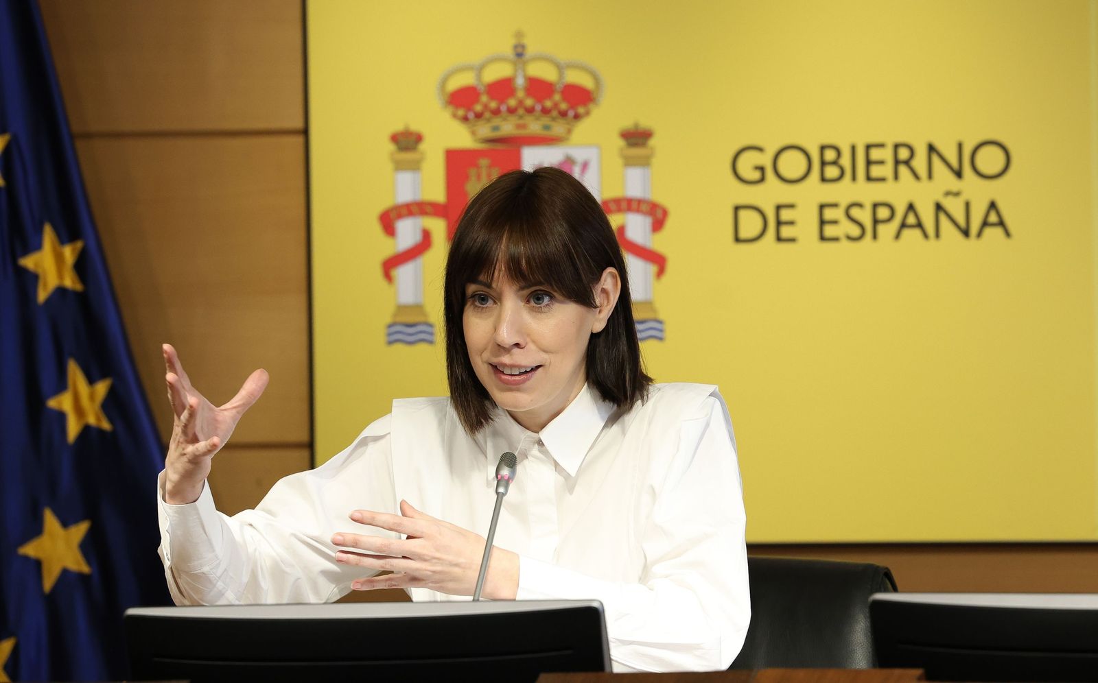 La ministra de Ciencia e Innovación, Diana Morant, comparece en una rueda de prensa.