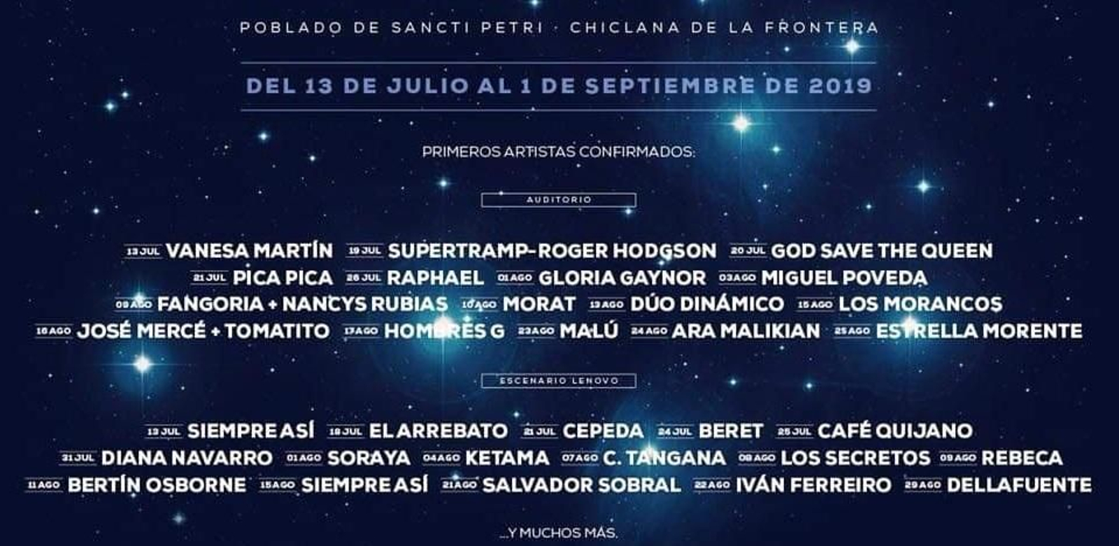 Cartel en el que se recogen los artistas ya confirmados para la segunda edición del festival.