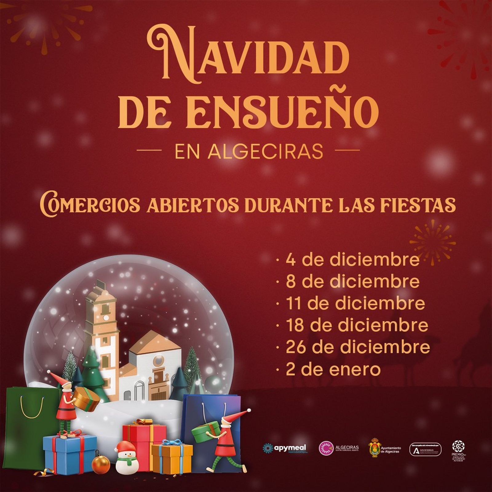 Cartel de la programación de Navidad de Apymeal.