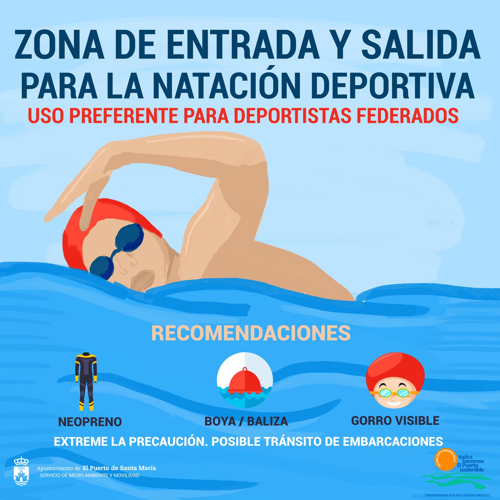 Uno de los carteles que se han colocado en las playas.