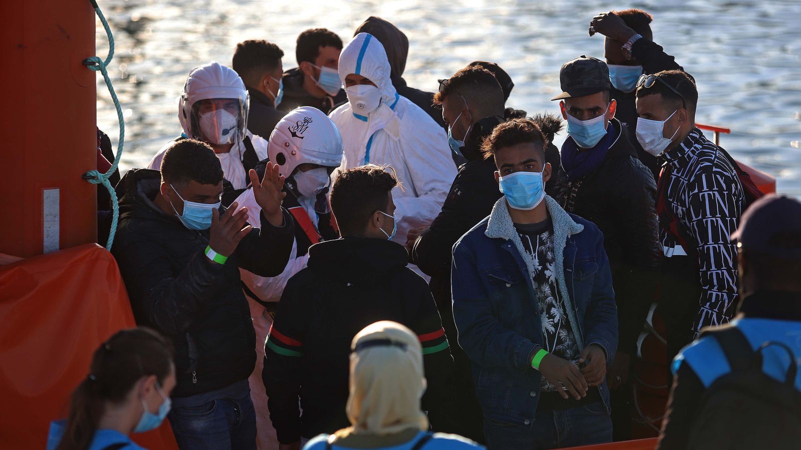 Migrantes rescatados en Algeciras