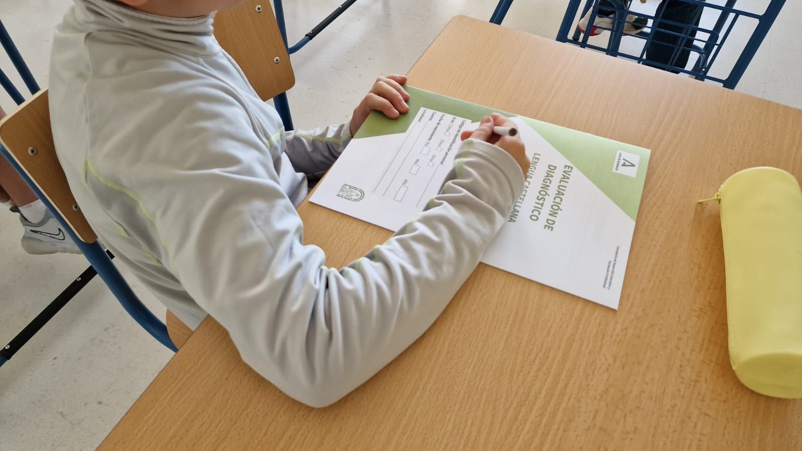 Un alumno durante la Evaluación Diagnóstico.