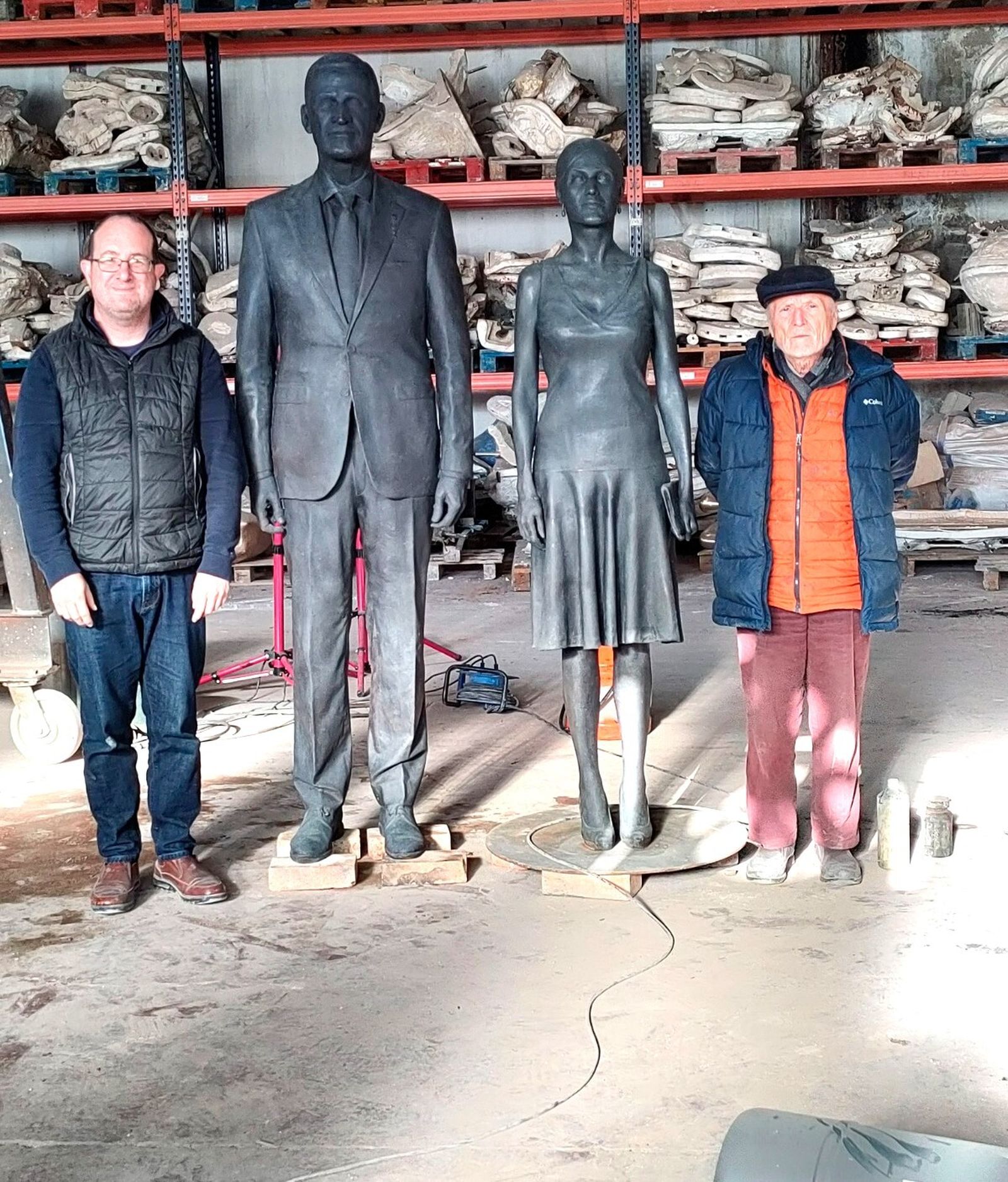 Antonio López y Andrés García Ibáñez con la obra ya concluida.