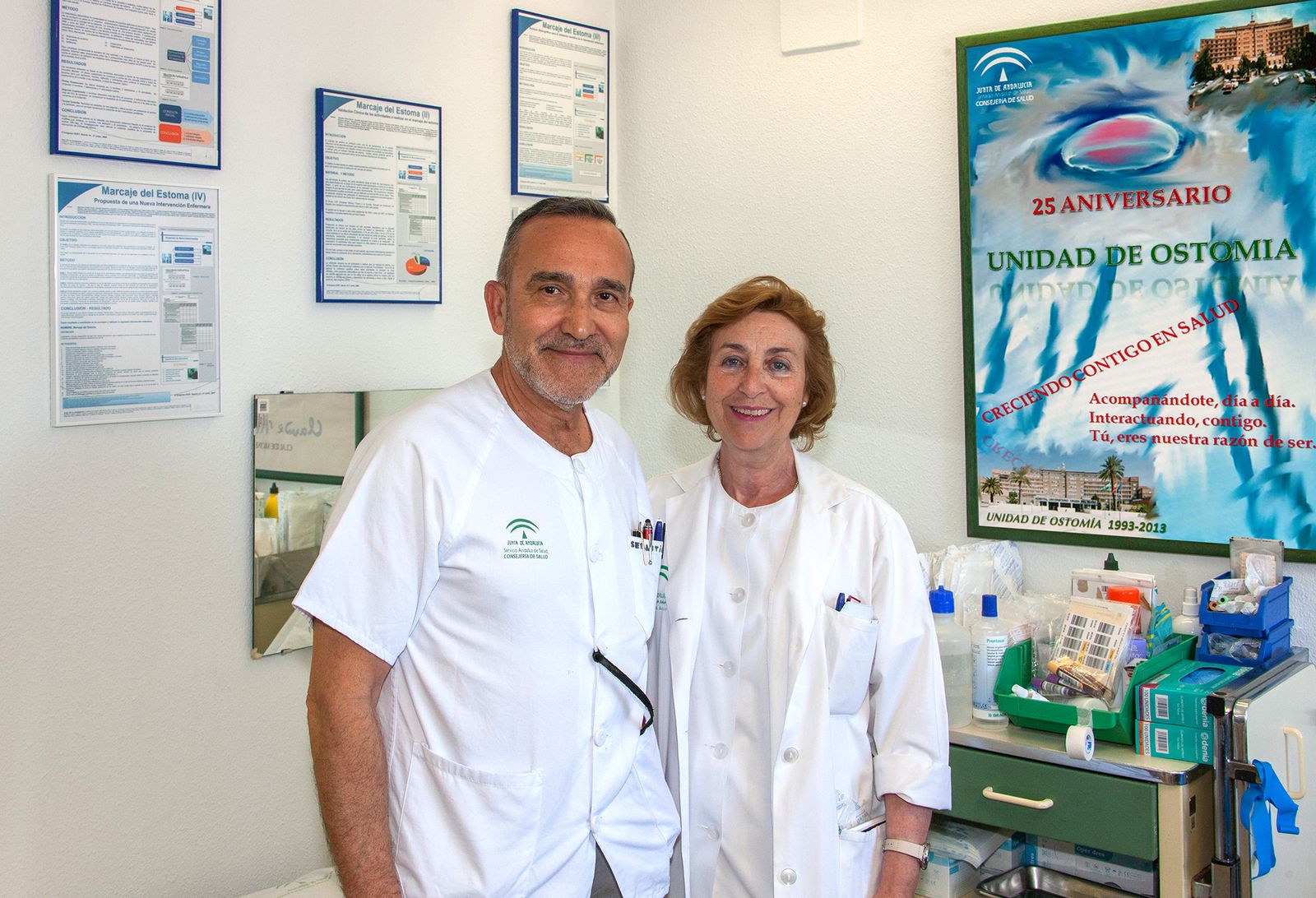 Sebastián Rivera y Carmen Durán, fundadores de la Unidad de Ostomía del Hospital Virgen del Rocío.