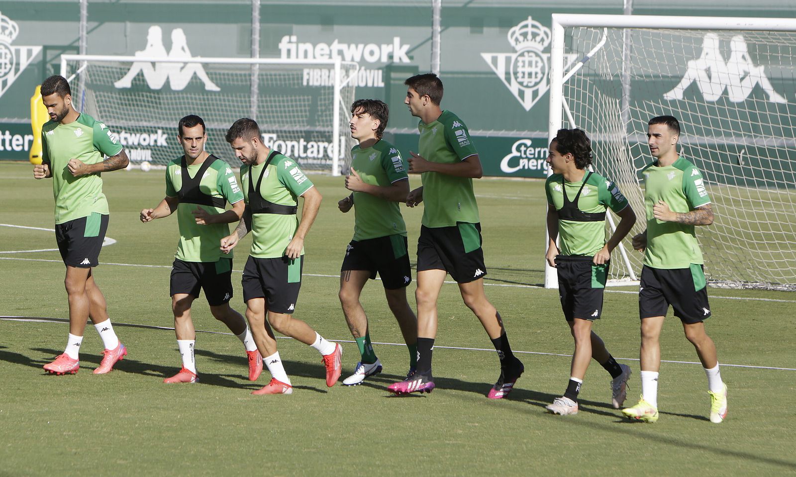 Los jugadores del Betis, en un entrenamiento de esta pasada semana.