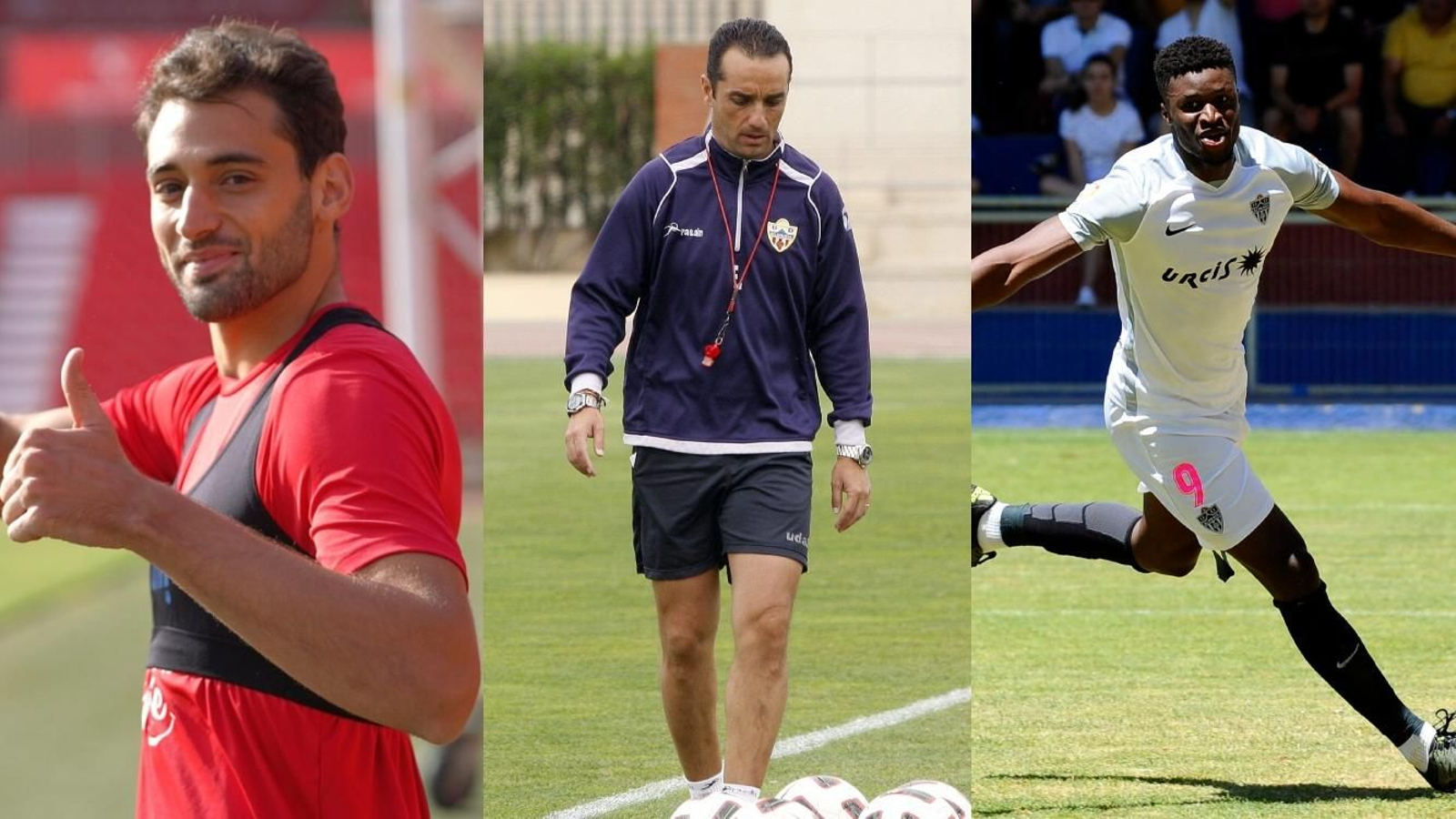 Iván Martos, José Luis Oltra y Sekou Gassama, viejos conocidos de la afición local.