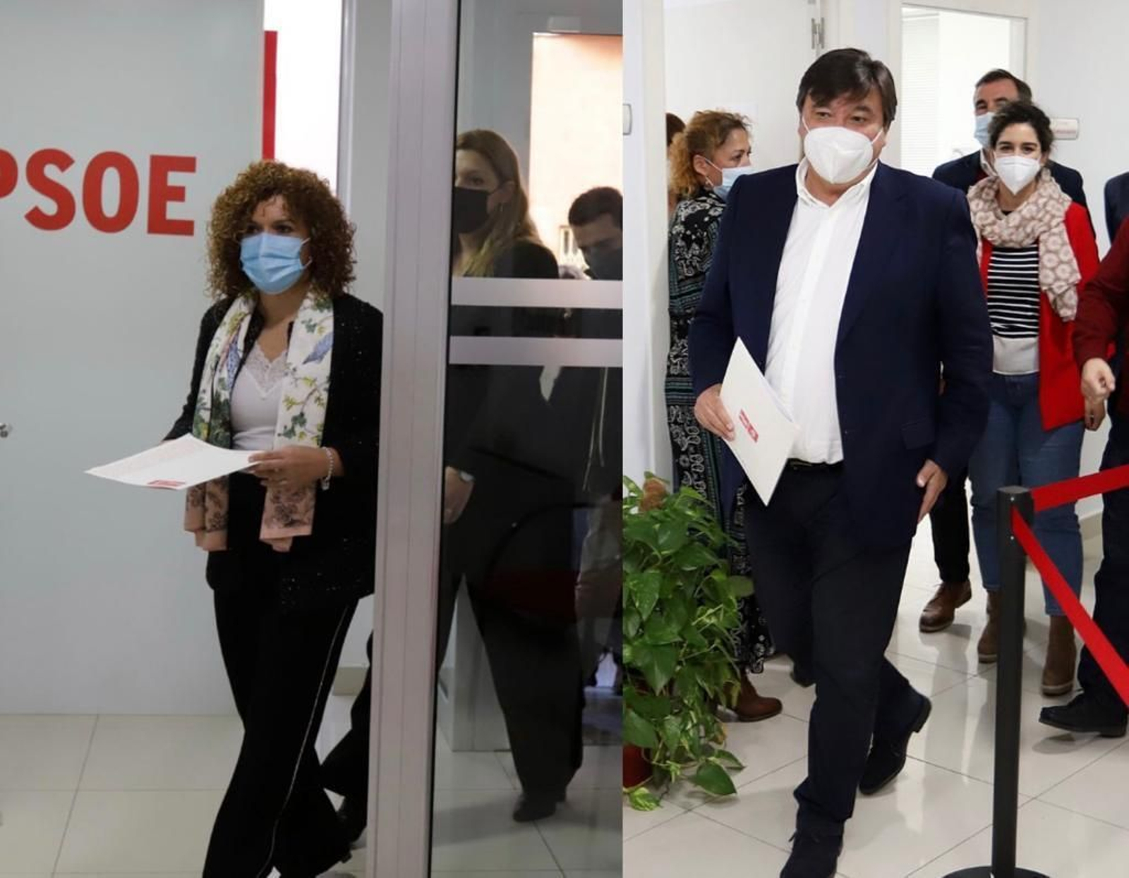 María Eugenia Limón y Gabriel Cruz acuden a la sede del PSOE a presentar sus candidaturas.