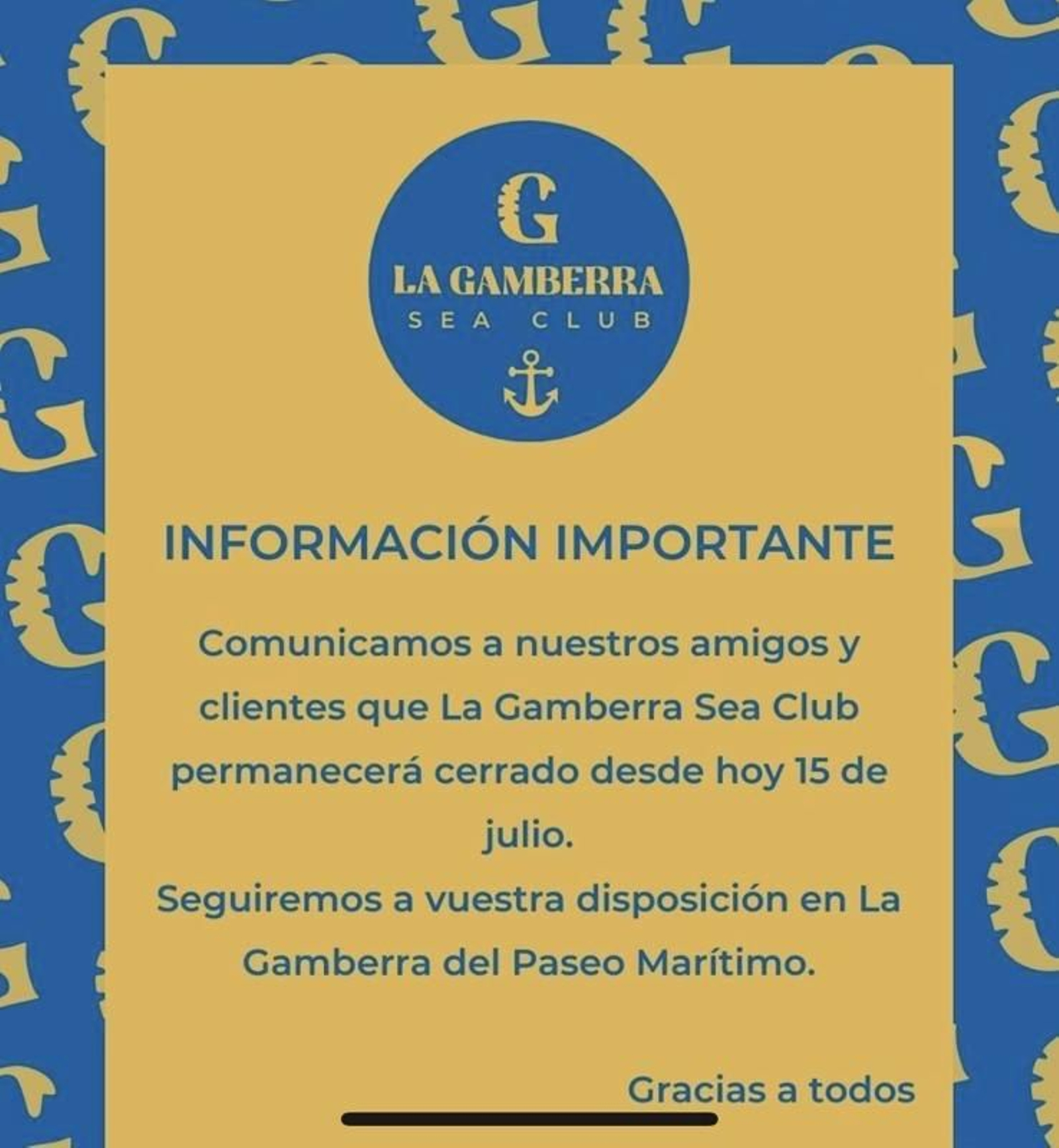 El Náutico se queda sin bar