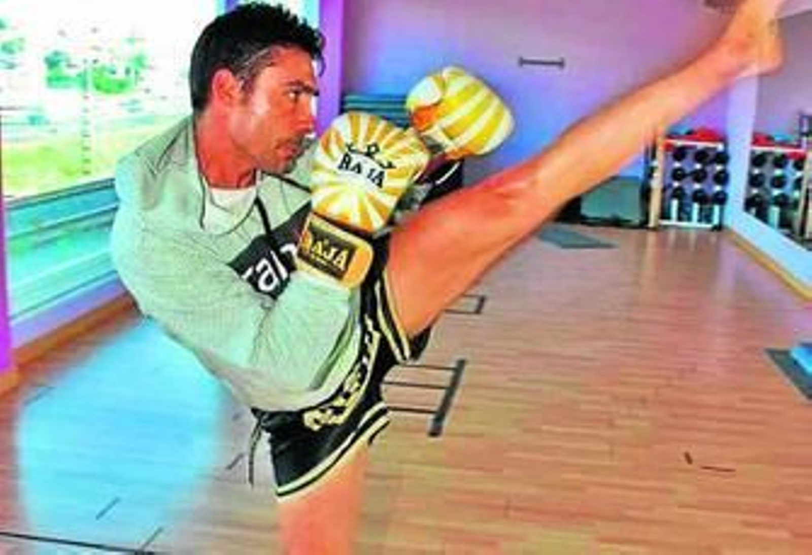 Roberto, en pleno entrenamiento en las instalaciones isleñas.