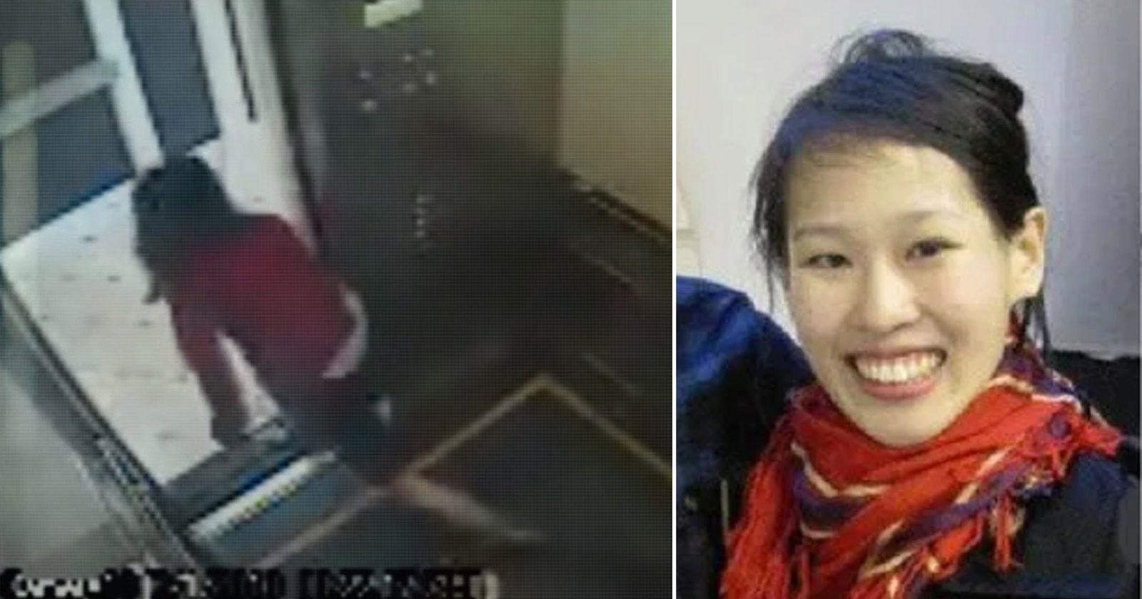 Elisa Lam, estudiante canadiense, en la inquietante imagen del ascensor en el Hotel Cecil.