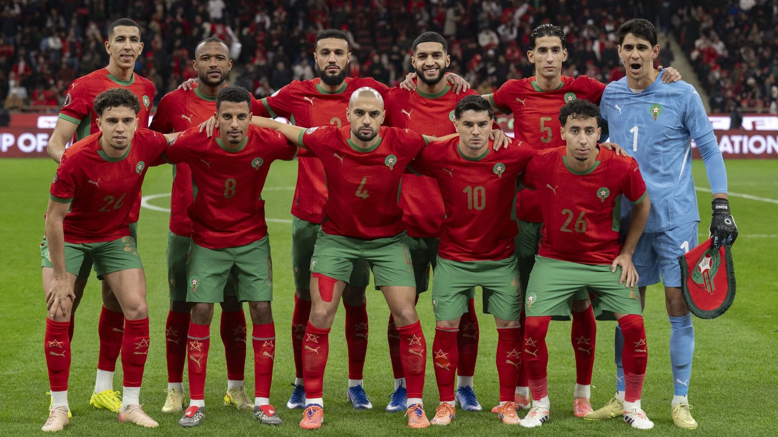 Amrabat, en el equipo inicial de Marruecos ante Mali.