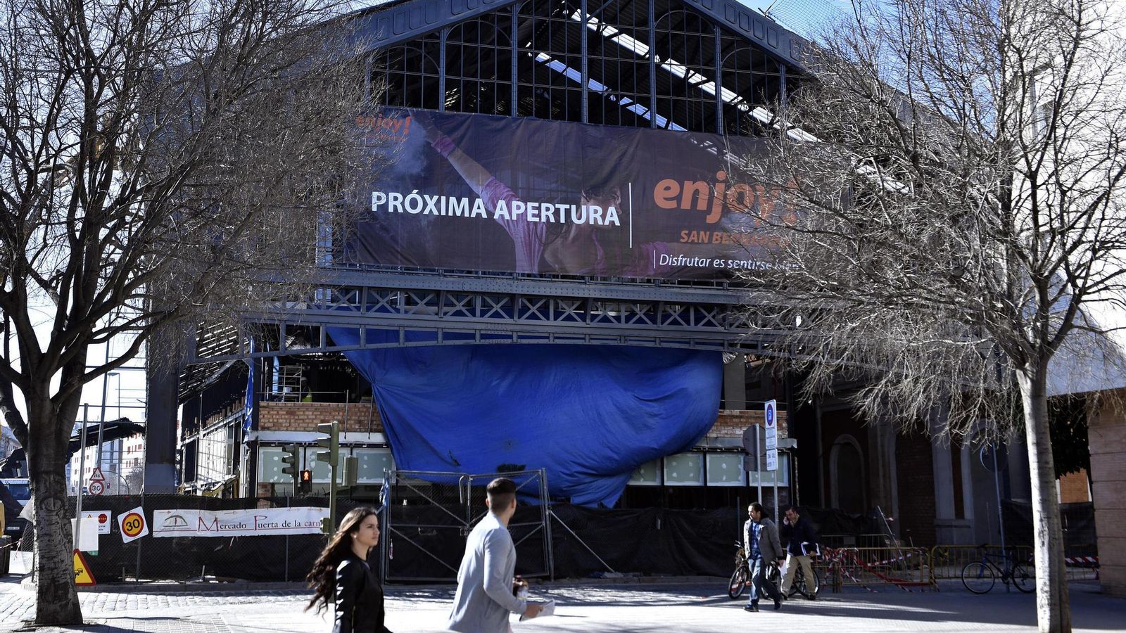 Obras en la antigua estación de tren de San Bernardo o de Cádiz.