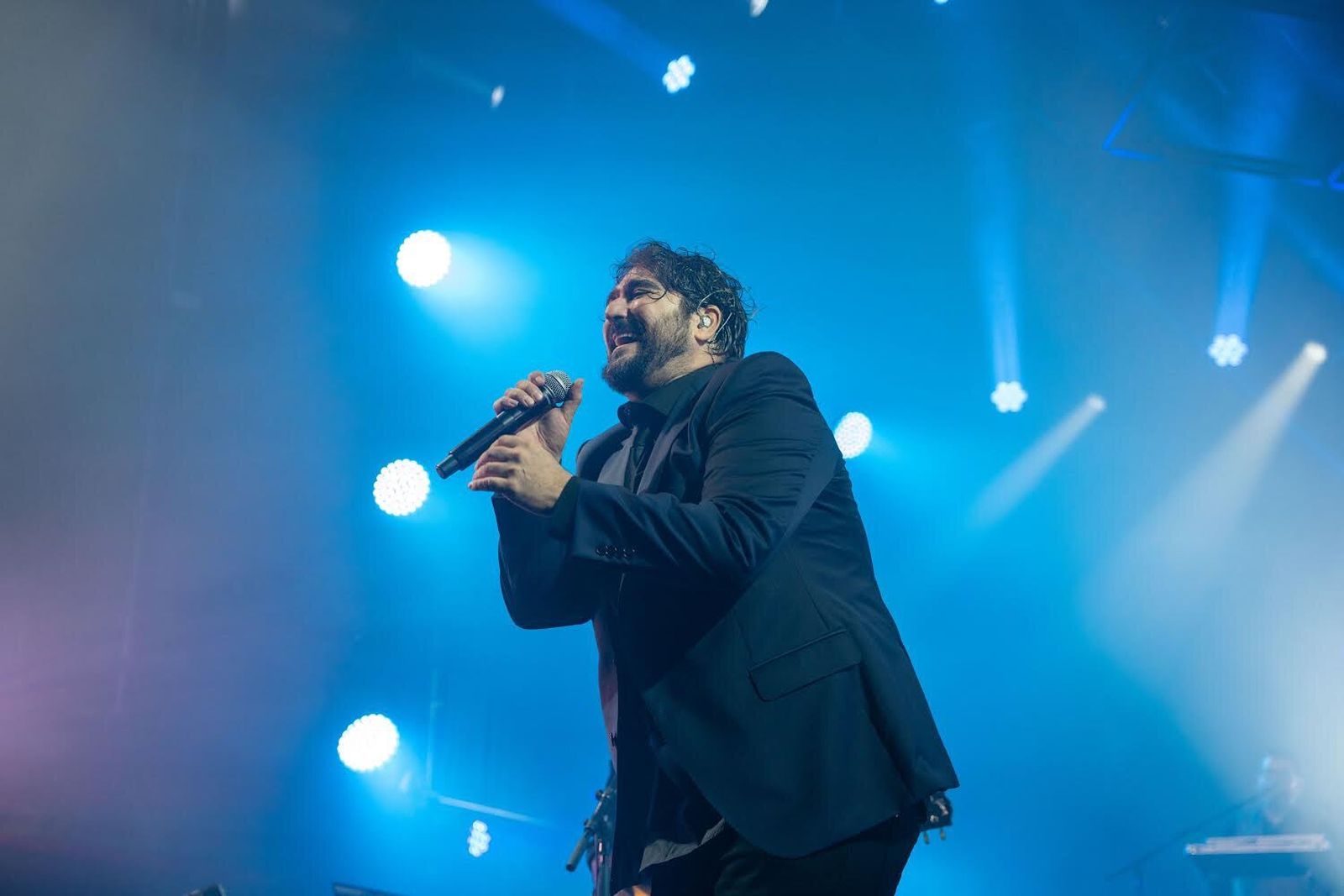Antonio Orozco, en su concierto del viernes en la Plaza de España.