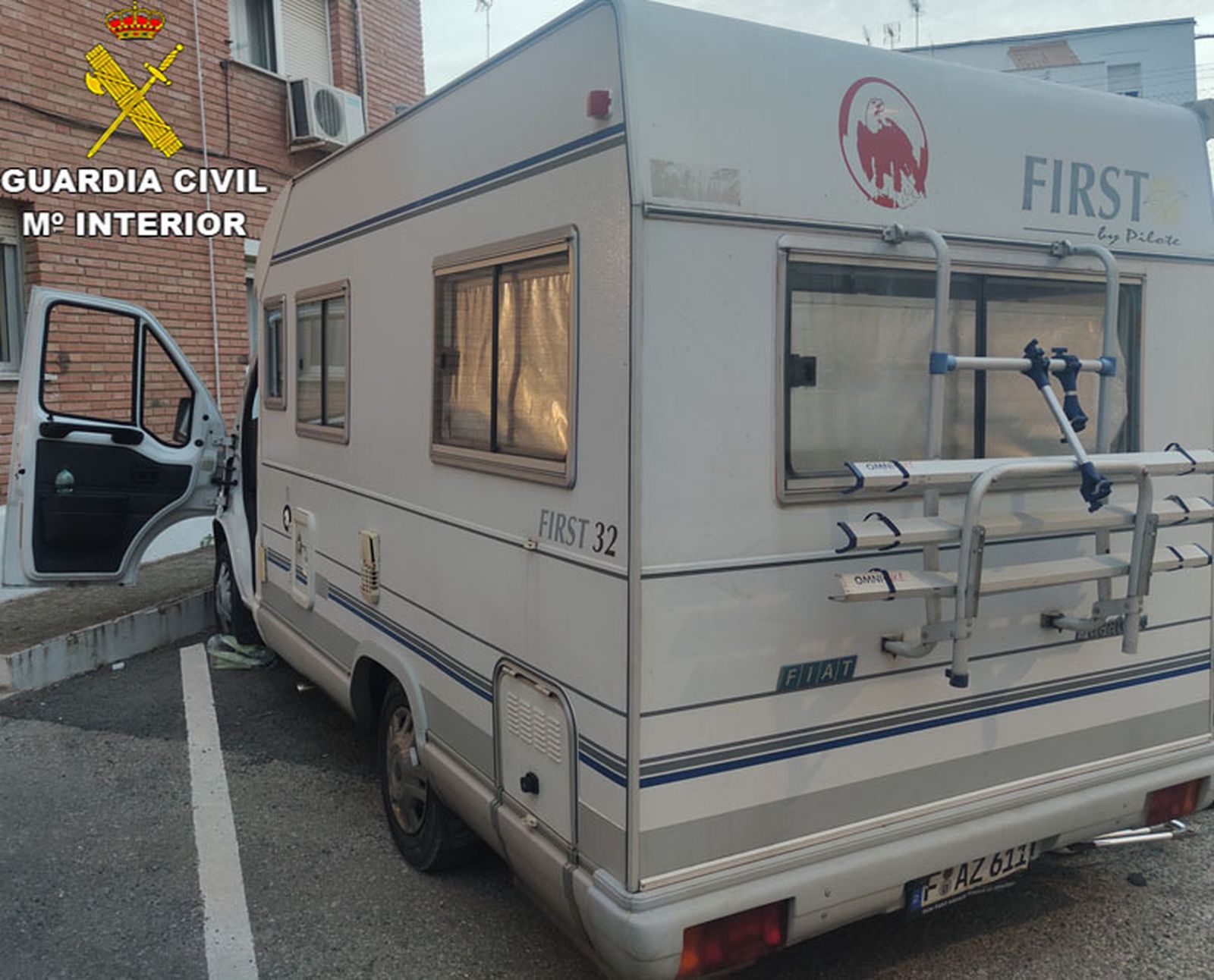 Autocaravana en la que viajaba la pareja detenida.