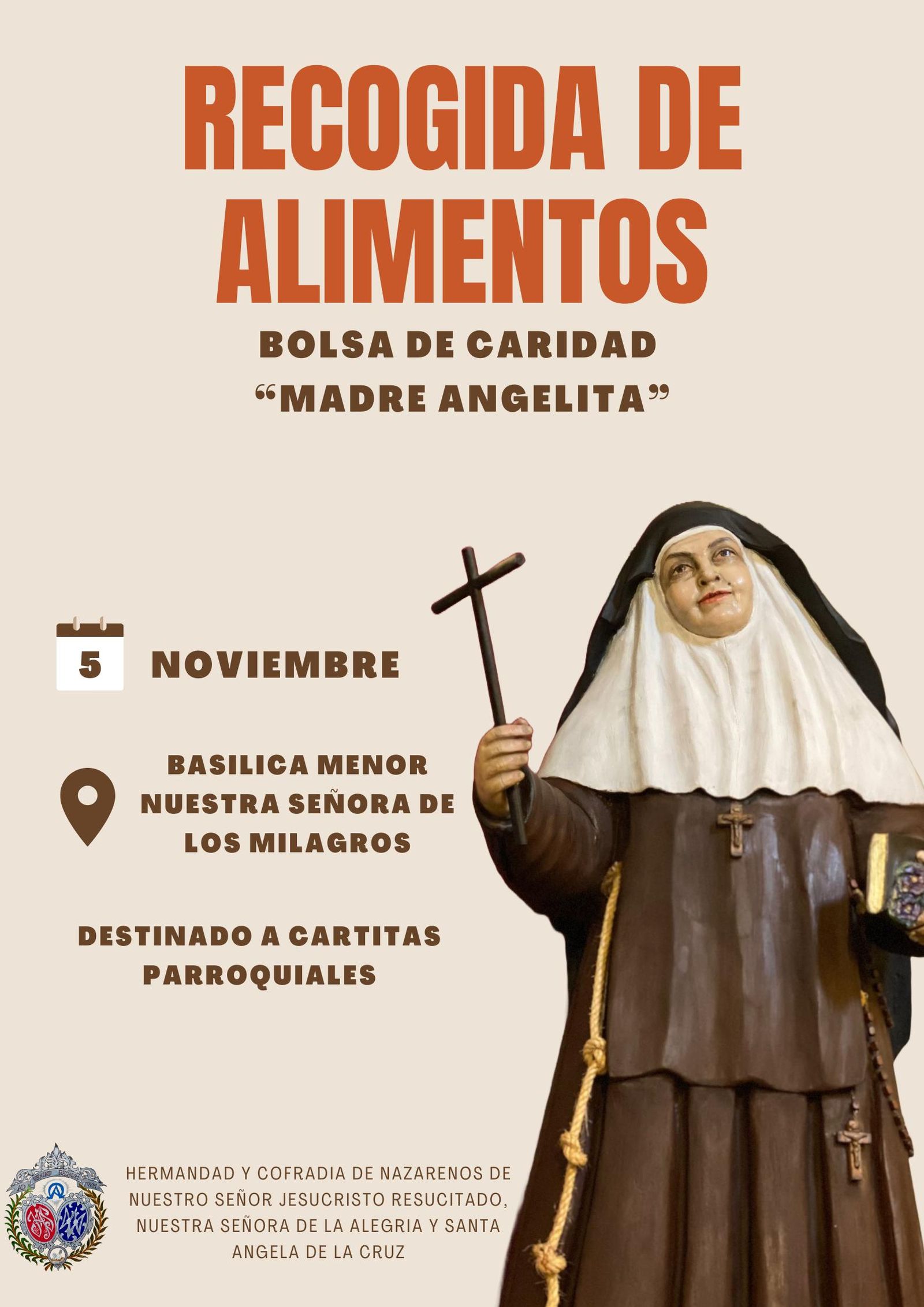 El Resucitado recoge alimentos no perecederos en El Puerto  durante sus cultos.