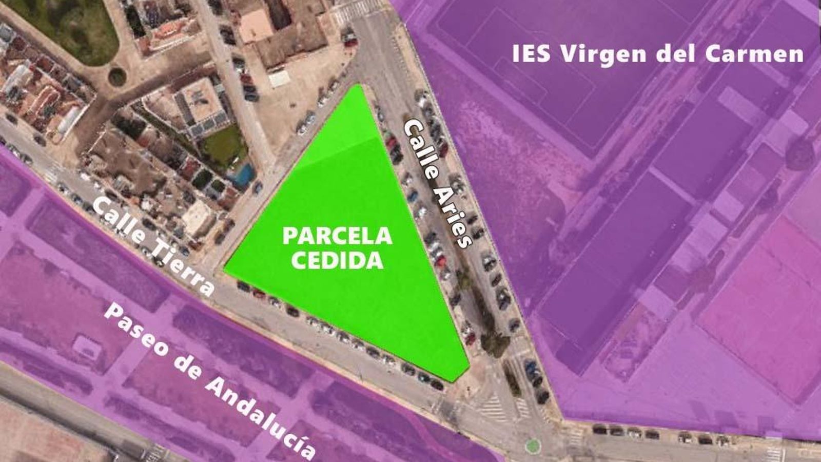 Parcela que el Ayuntamiento cedió a la Junta en 2004