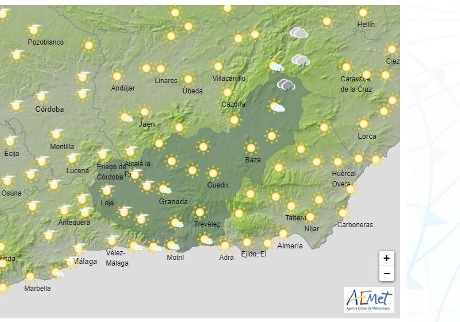 El Tiempo en Granada el 25 de junio de 2024