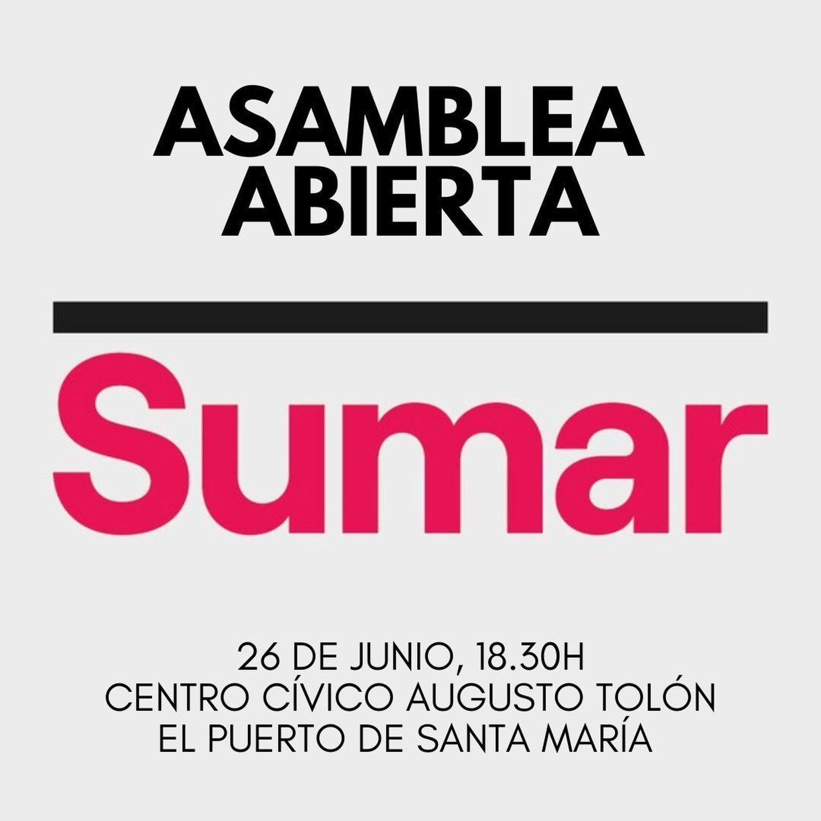 Sumar se reúne este lunes en el centro cívico.