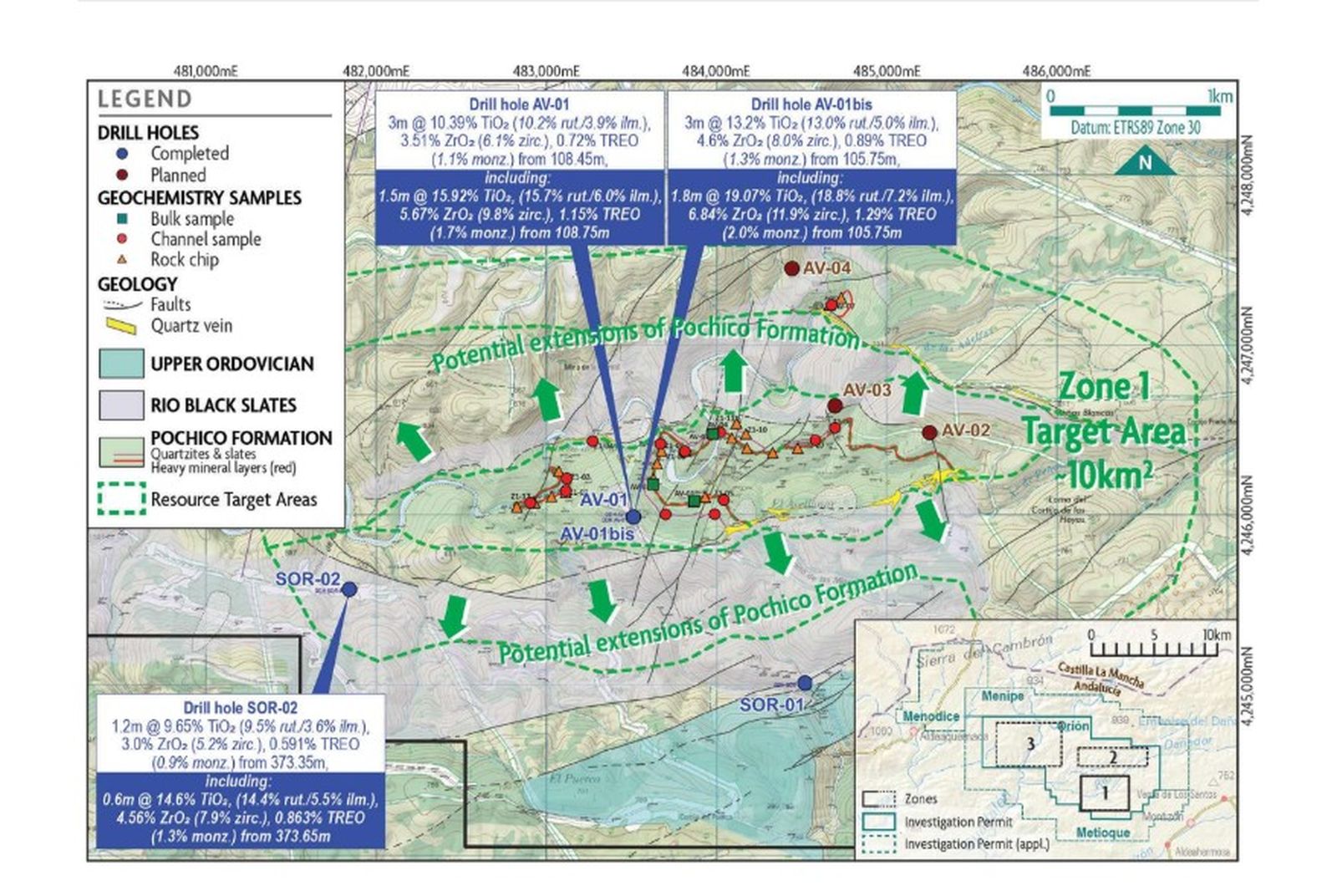 Mapa de la zona objetivo de 10 kilómetros cuadrados.