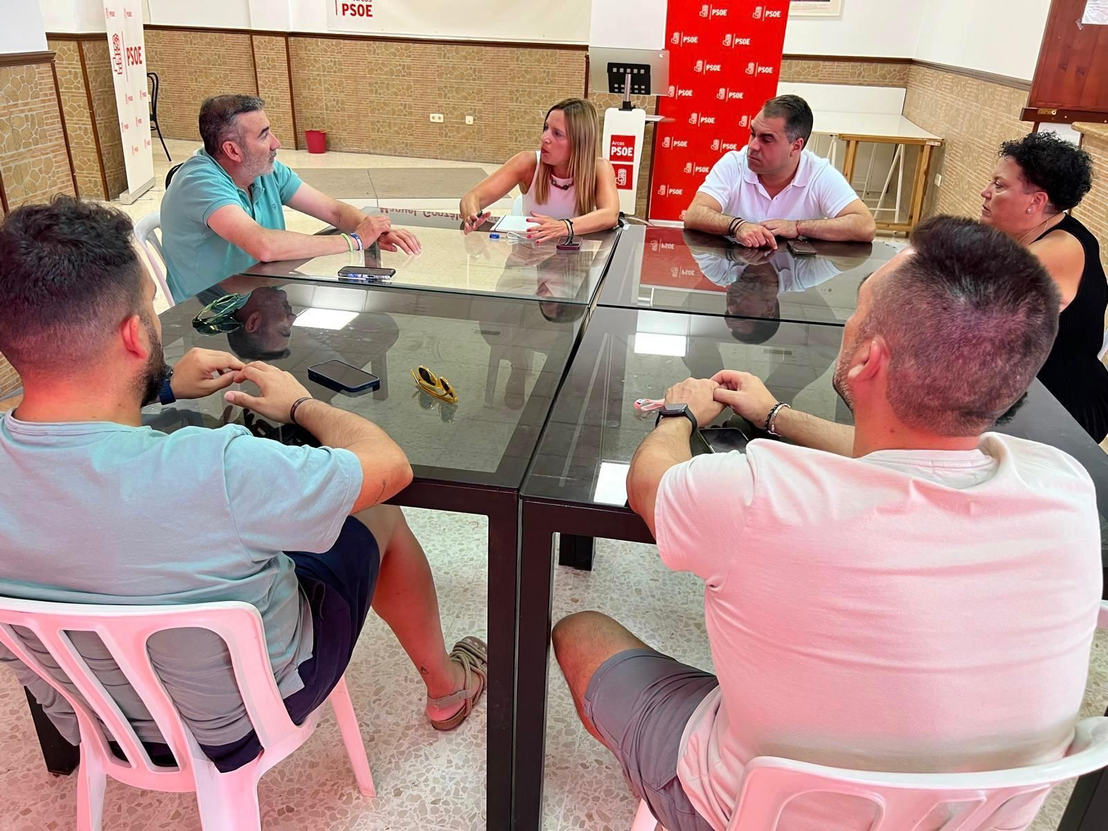 La reunión de miembros de la dirección provincial y local del PSOE.
