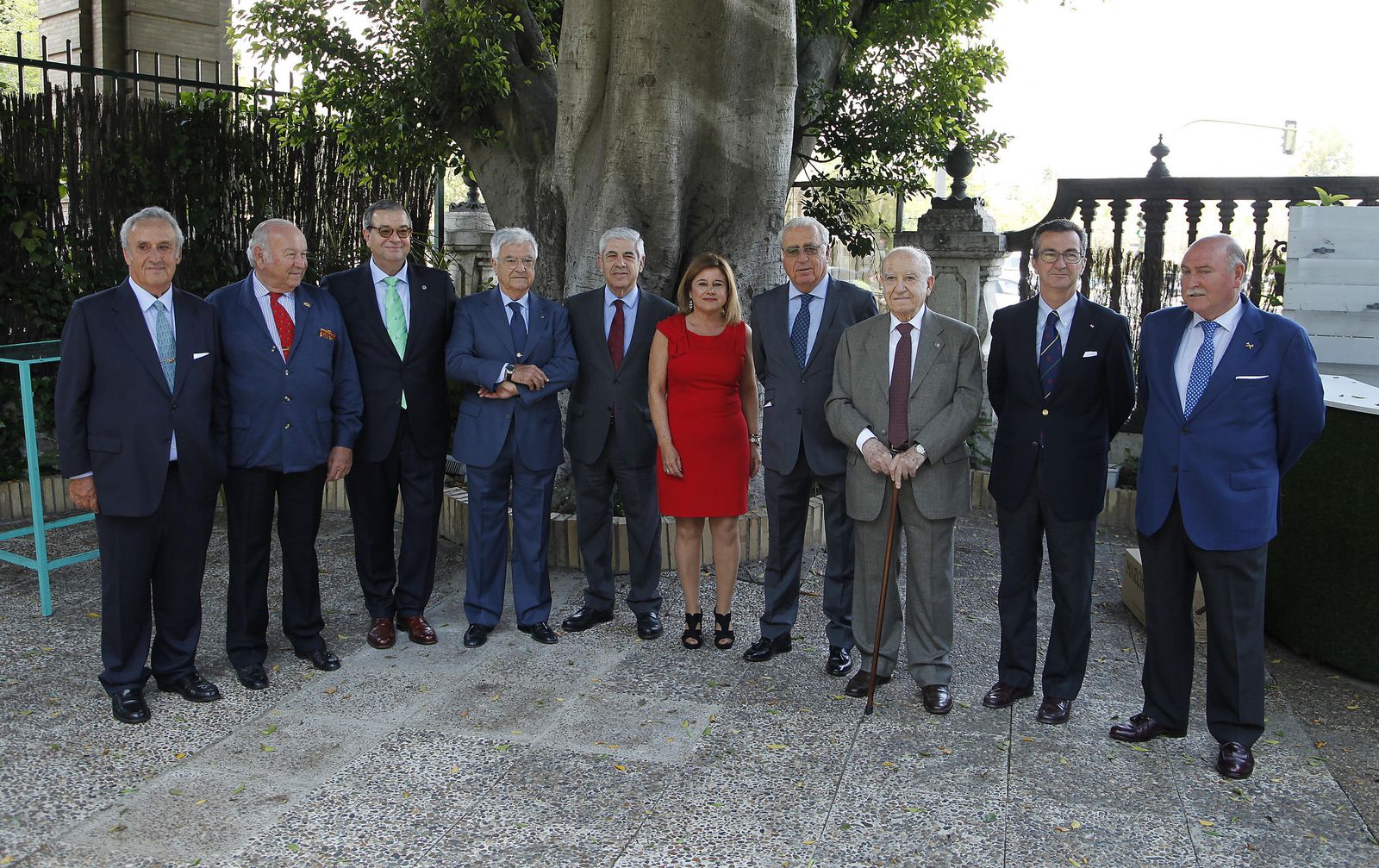 Jaime Guardiola, Álvaro Domecq, los homenajeados Joaquín Fernández Cepedello y Francisco Baena Bocanegra, Damián Álvarez, Lupe Sánchez, J. Francisco Acedo Trujillo, Santos Bozal, marcelo Maestre y Amador Luque.