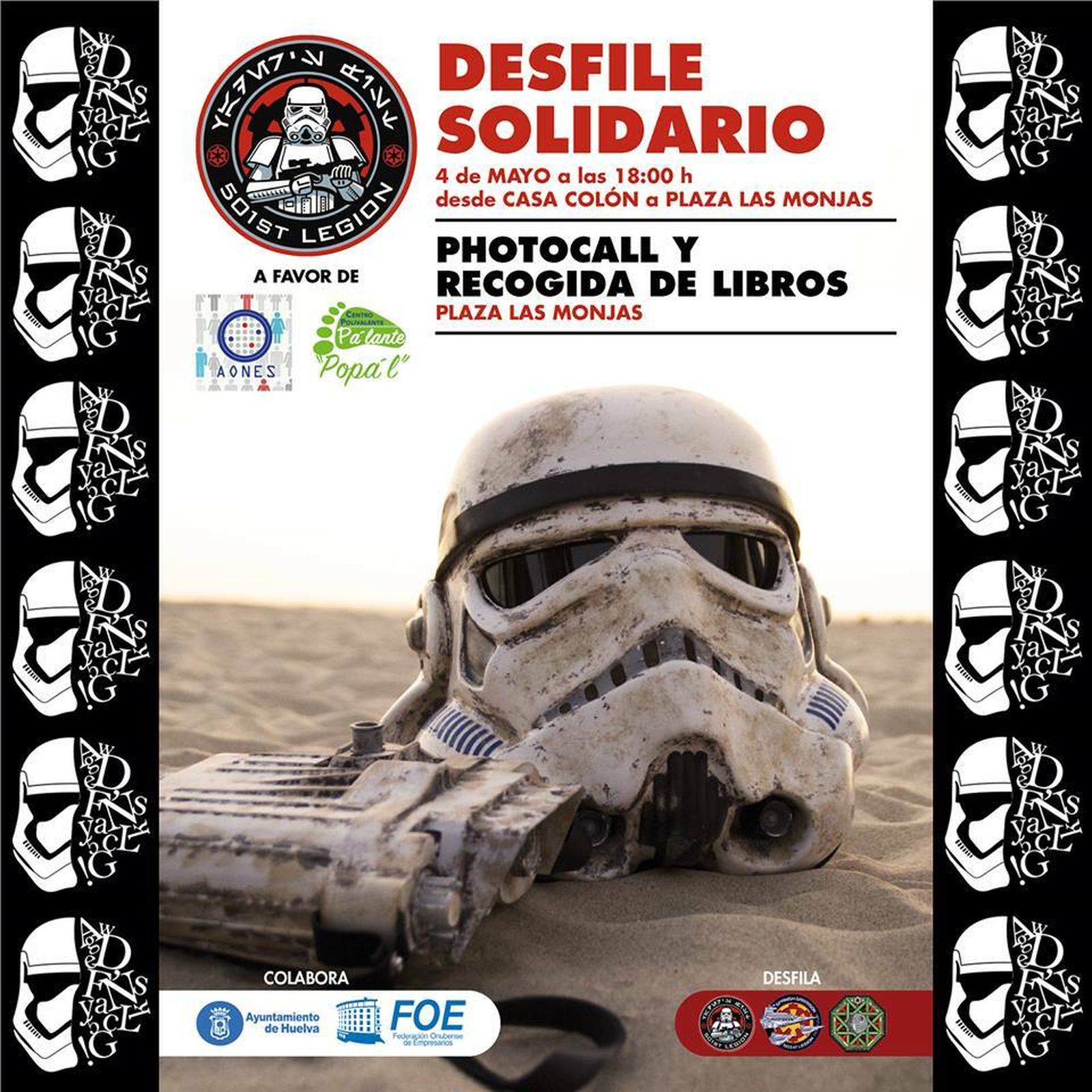 Un desile solidario de Star Wars en la Feria del Libro onubense.
