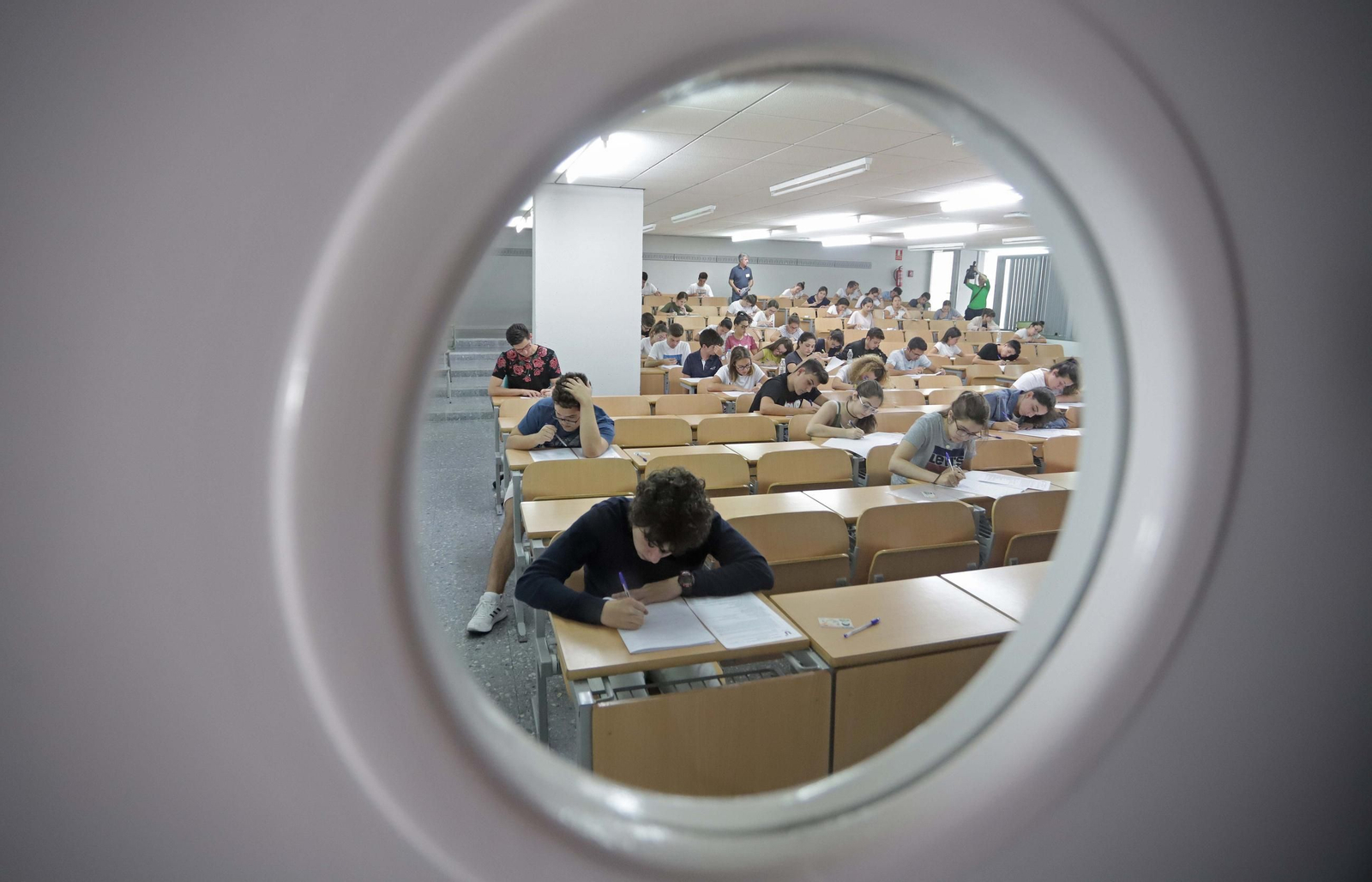 Un examen en una de las aulas de la UCA en Algeciras.