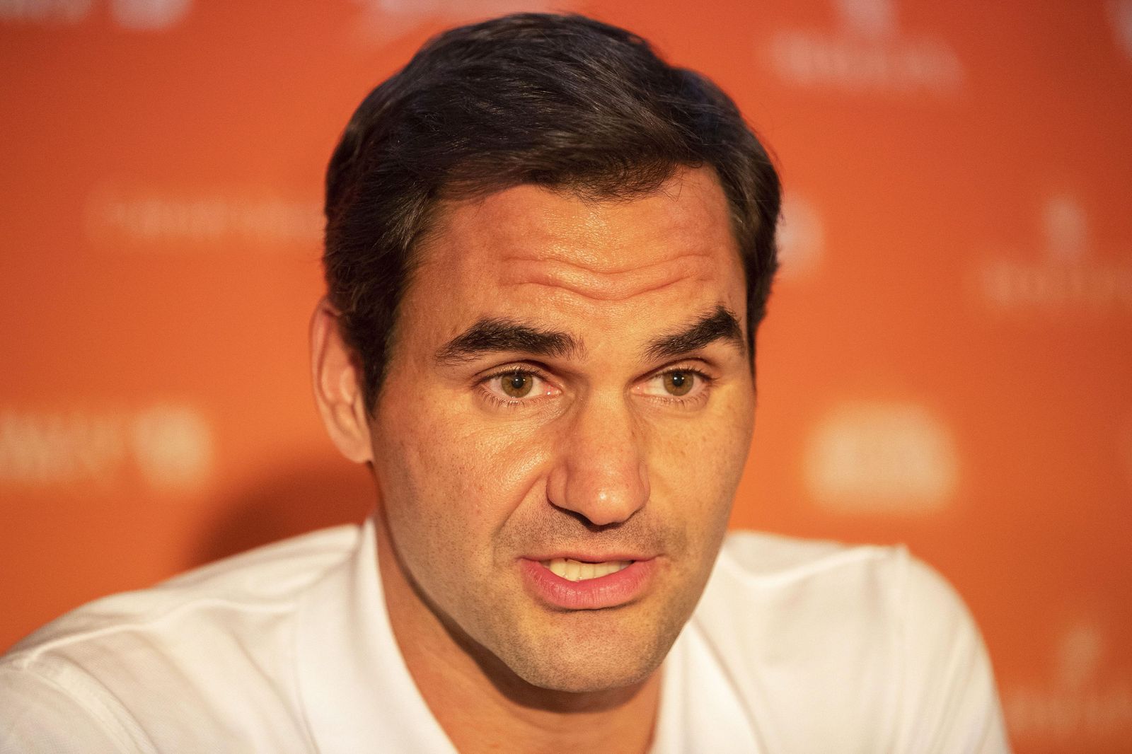 Federer, durante una rueda de prensa en Ciudad del Cabo en febrero de 2020