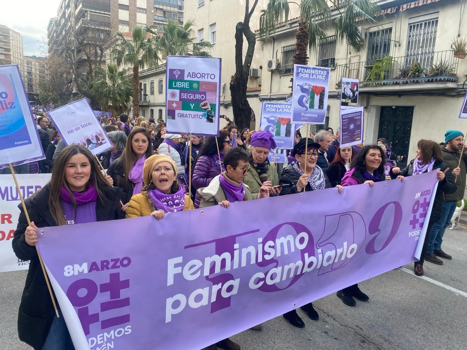 Manifestación del Día Internacional de la Mujer en Jaén.