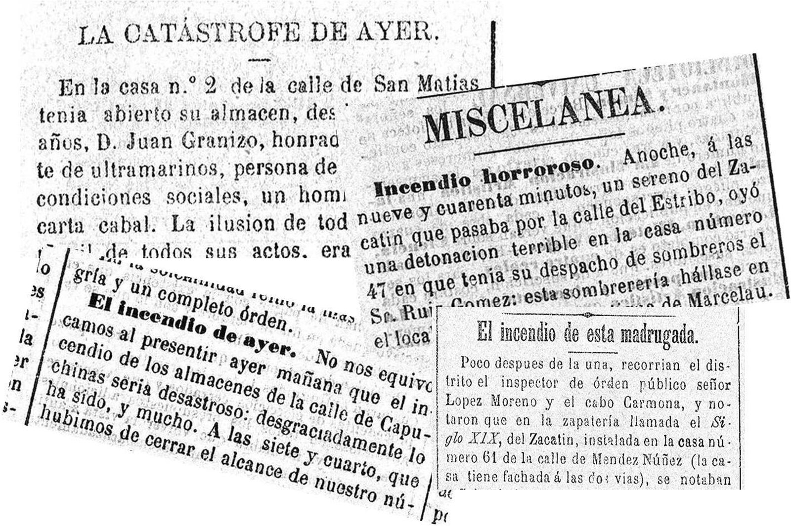 Incendios en las calles de Granada