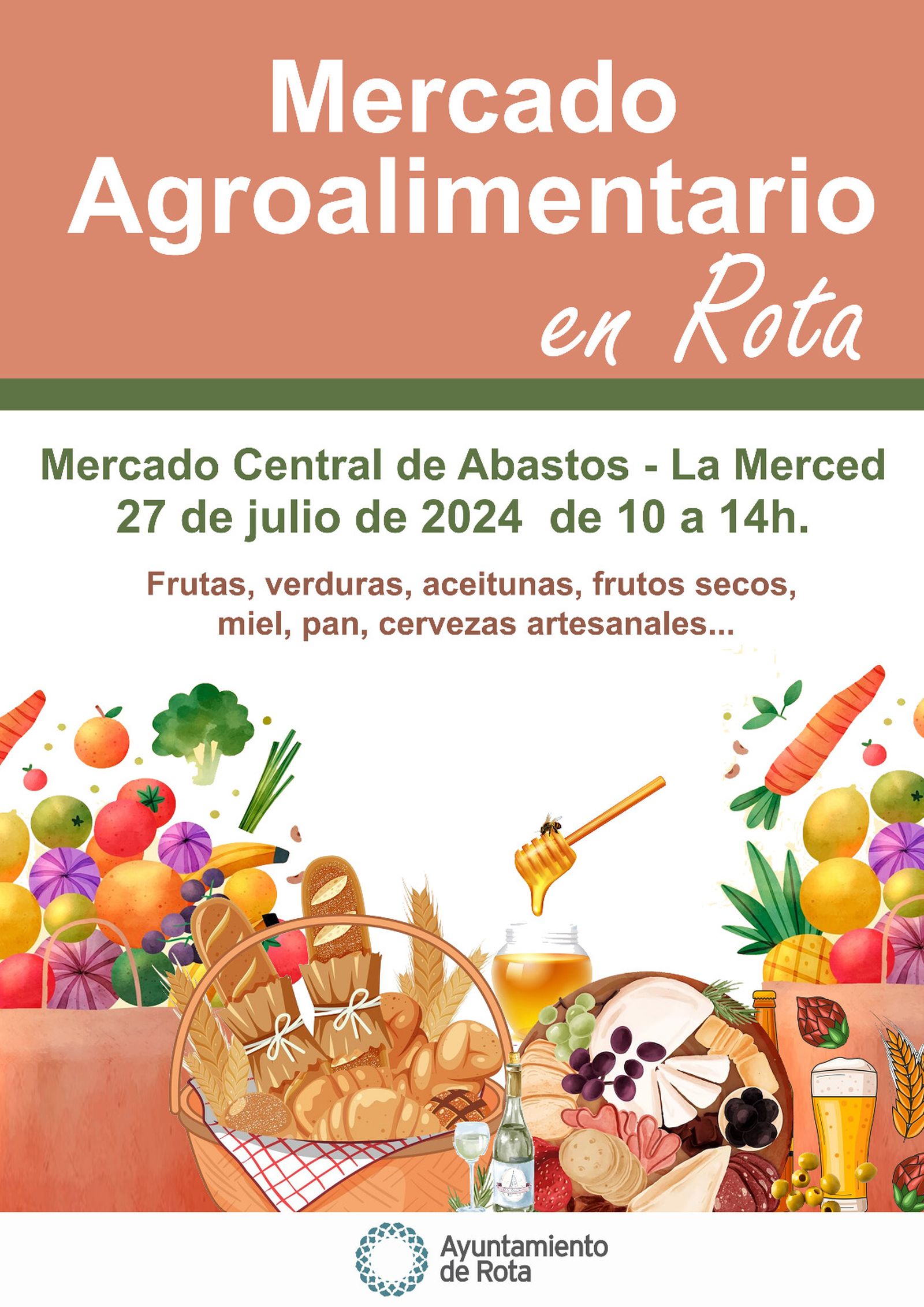 Cartel del Mercado Agroalimentario, en Rota.