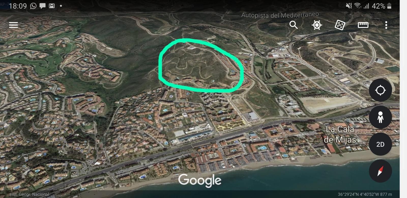 Vista general del sector urbanístico de Calasol, en la Cala de Mijas.